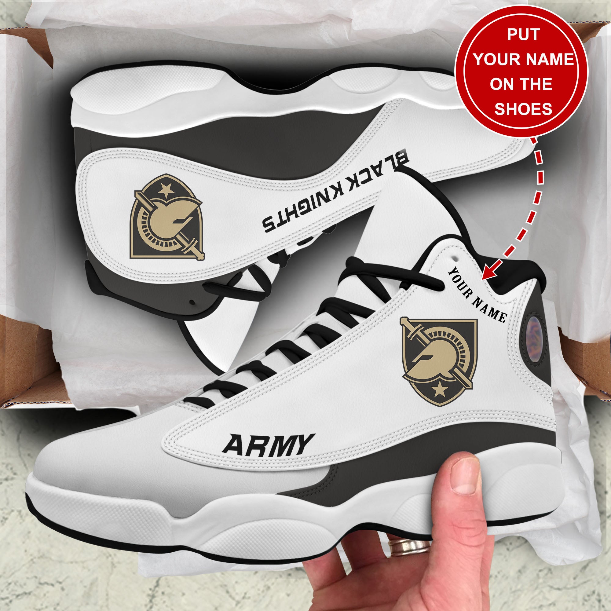 Personalized Army Black Knights JD13 Sneakers Shoes for Men & Women | Custom Fan Gift