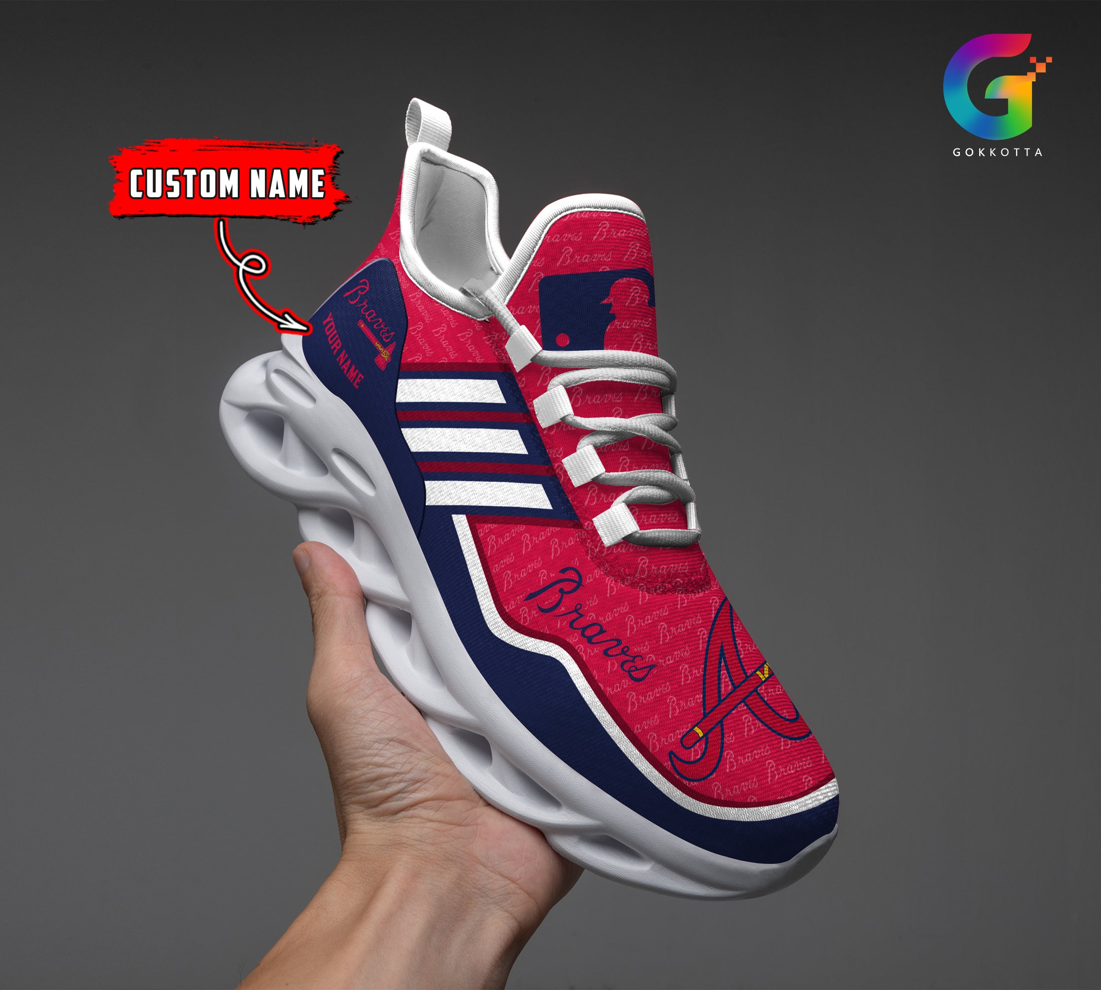 Personalized Atlanta Braves MLB Max Soul Shoes Sneakers for Men And Women – MLB Baseball Fan Shoes, Team Sneakers - Image 4