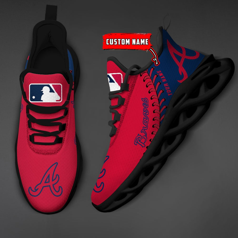 Personalized Atlanta Braves MLB Max Soul Shoes Sneakers for Men And Women – MLB Baseball Fan Shoes, Team Sneakers - Image 3