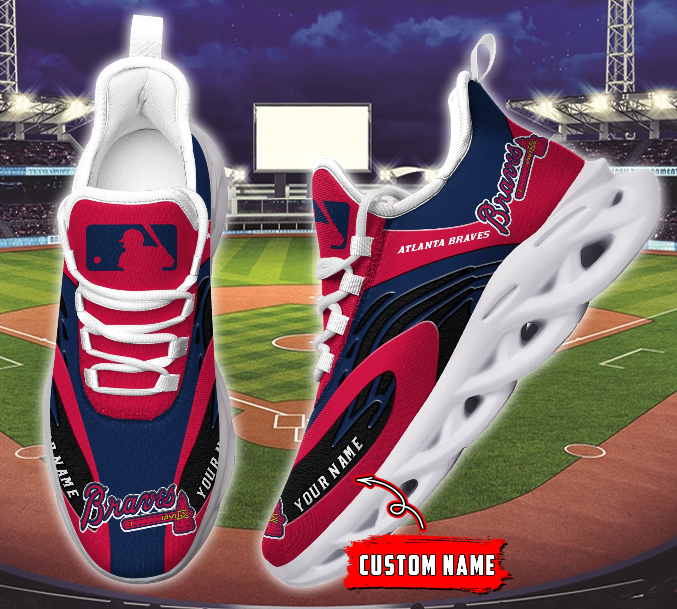 Personalized Atlanta Braves MLB Max Soul Shoes Sneakers for Men And Women – MLB Baseball Fan Shoes, Team Sneakers