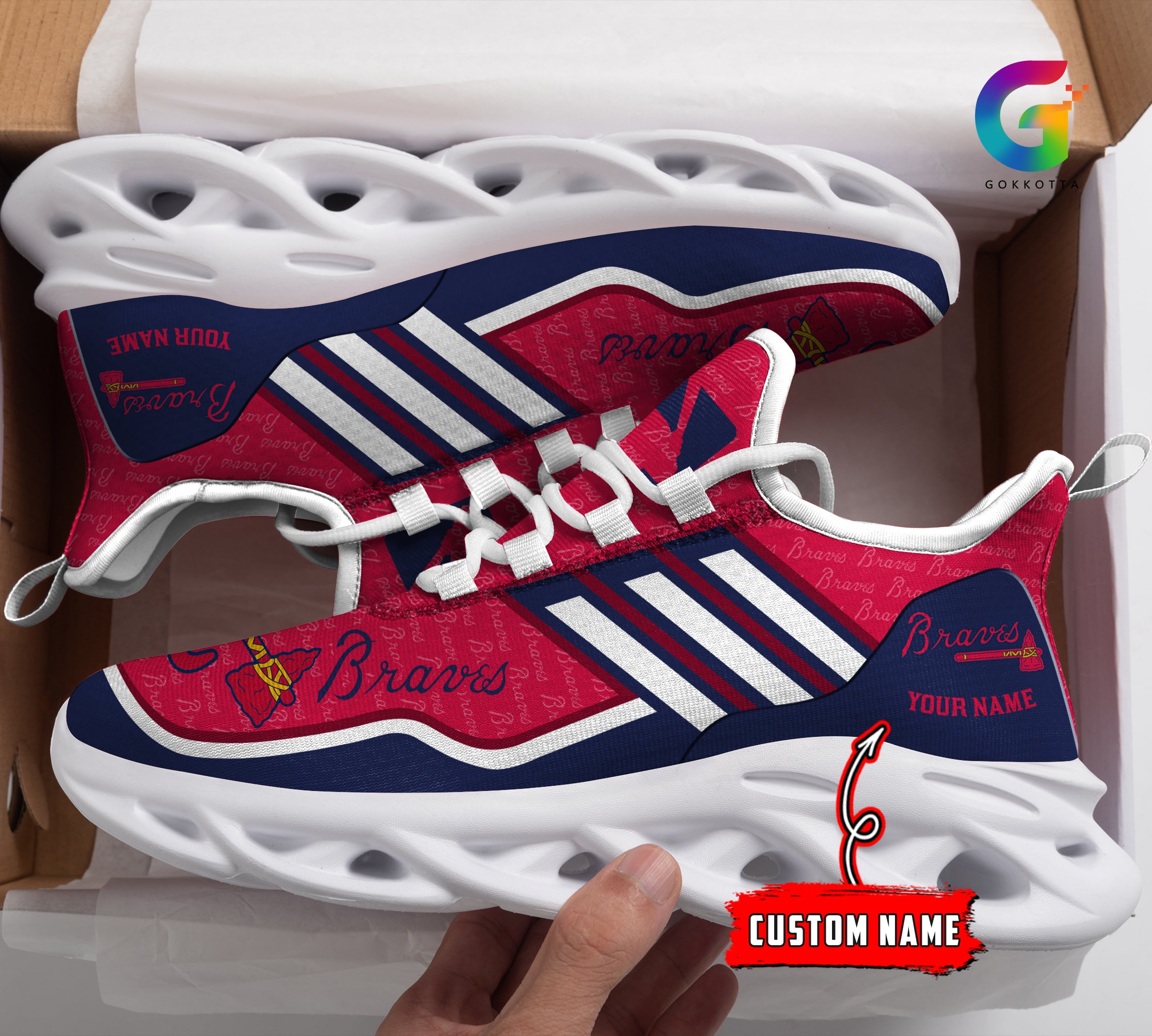 Personalized Atlanta Braves MLB Max Soul Shoes Sneakers for Men And Women – MLB Baseball Fan Shoes, Team Sneakers - Image 3