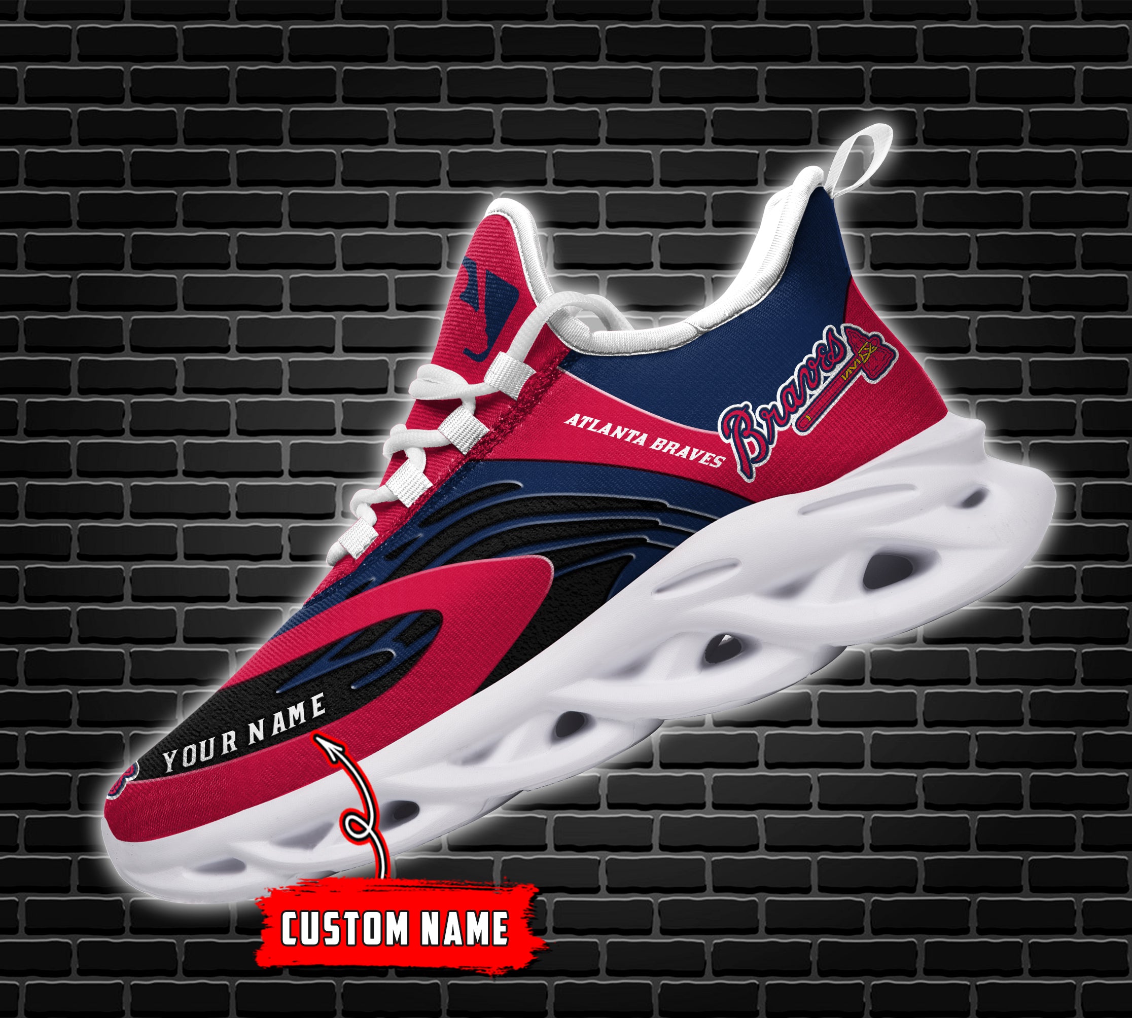 Personalized Atlanta Braves MLB Max Soul Shoes Sneakers for Men And Women – MLB Baseball Fan Shoes, Team Sneakers - Image 4