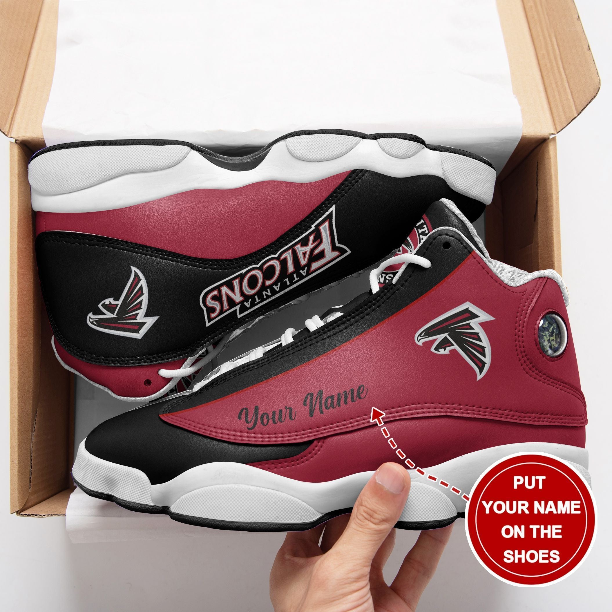 Personalized Atlanta Falcons NFL JD13 Sneakers Shoes for Men & Women | Custom Fan Gift