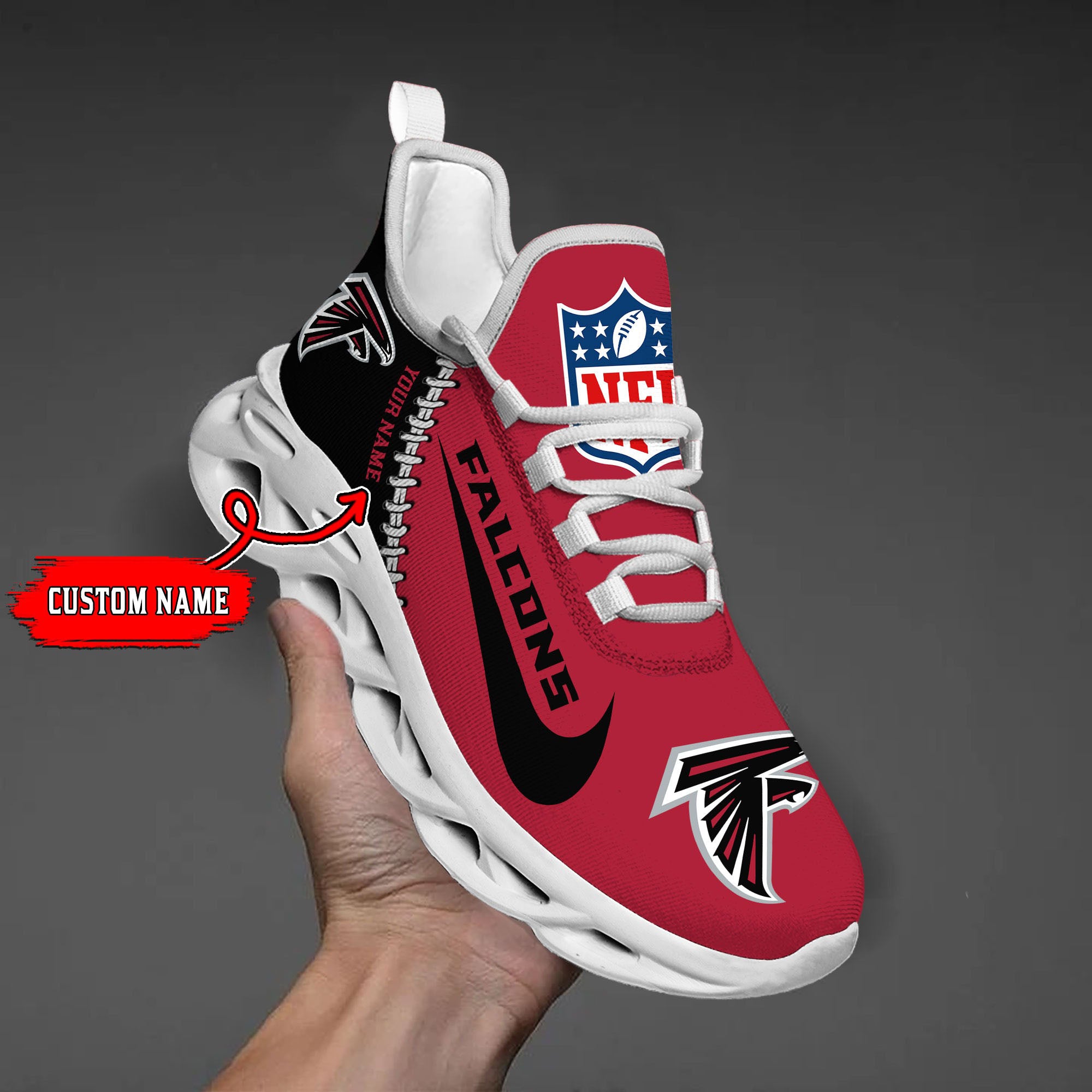 Personalized Atlanta Falcons NFL Max Soul Shoes Sneakers for Men And Women – NFL Football Fan Shoes, Team Sneakers