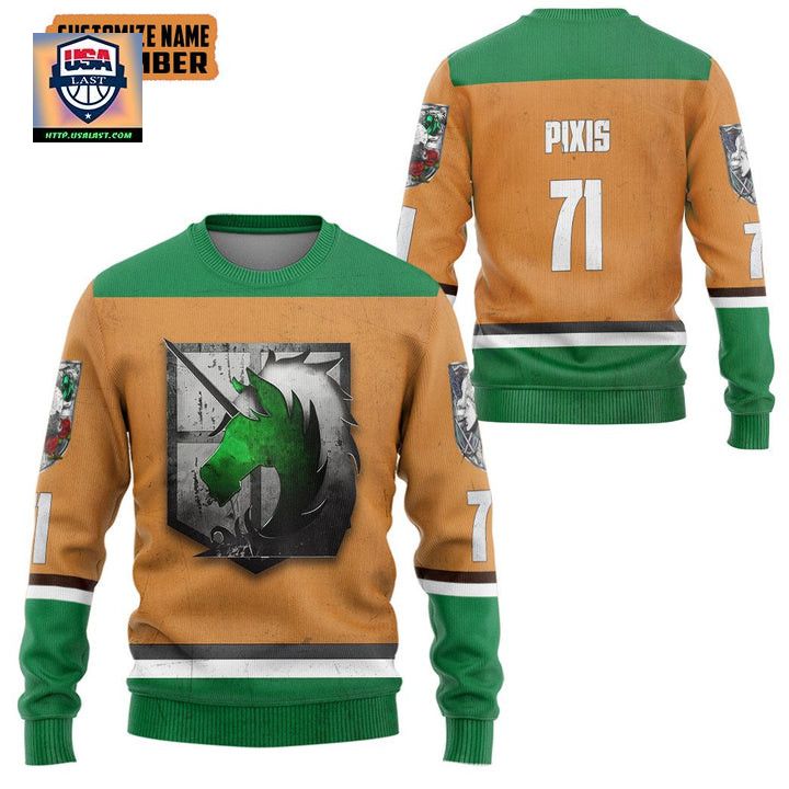 Personalized Attack On Titan Military Police Brigade Ugly Christmas Sweater
