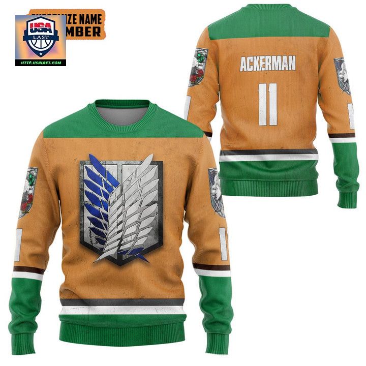 Personalized Attack On Titan Scout Regiment Ugly Christmas Sweater