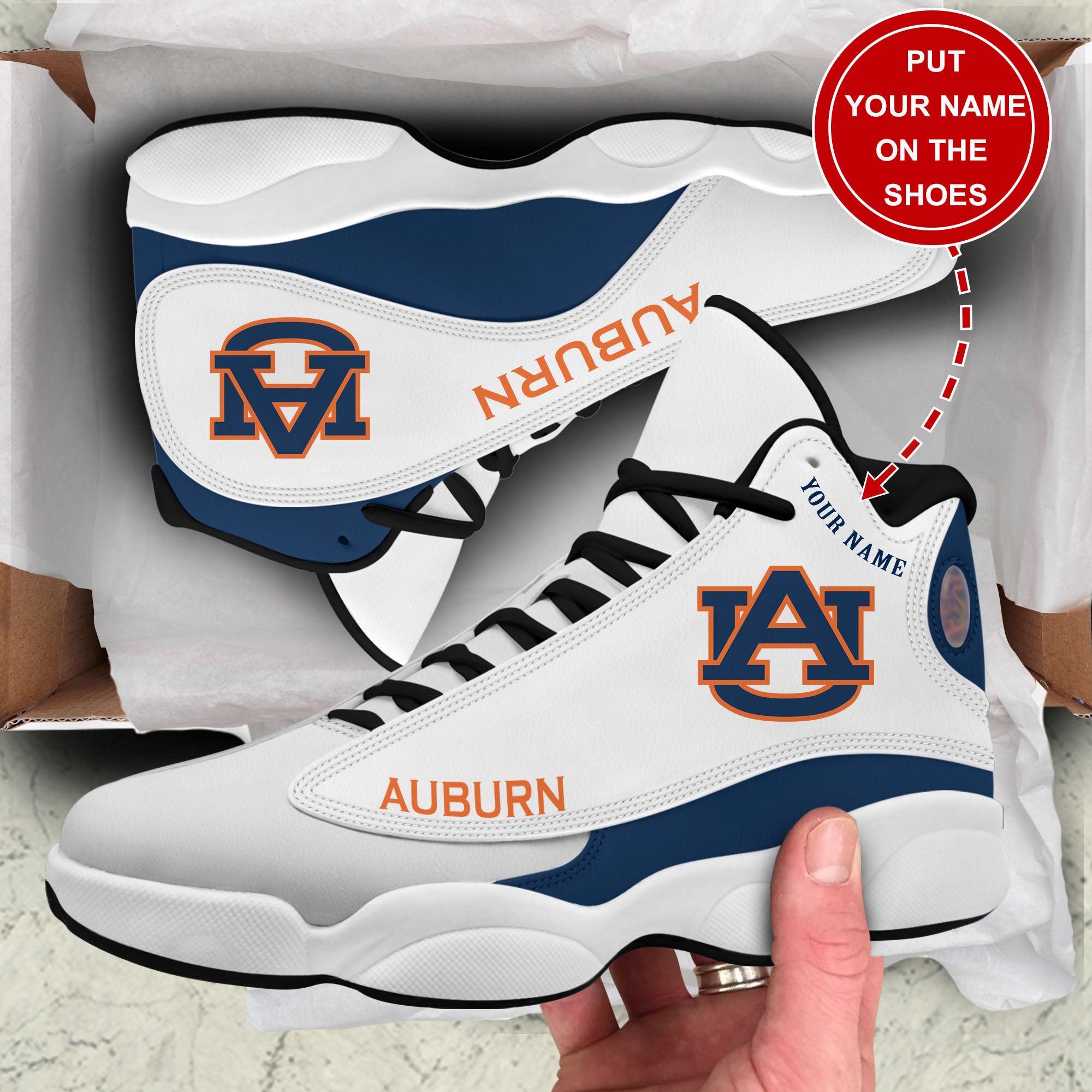 Personalized Auburn Tigers JD13 Sneakers Shoes for Men & Women | Custom Fan Gift