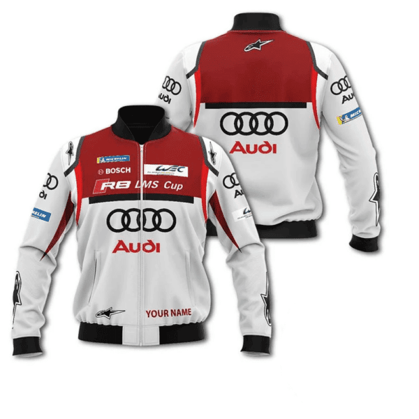 Personalized Audi Racing Bosch Bomber Jacket | Motorsport Racing Jacket for Men & Women | Racing Fan Gift