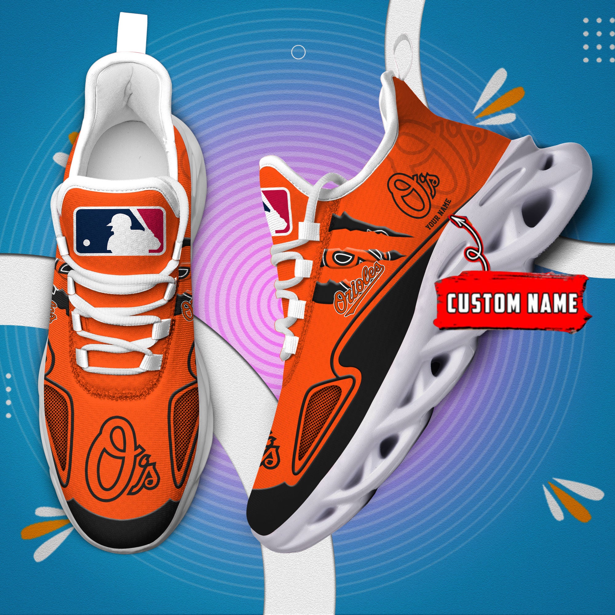 Personalized Baltimore Orioles Max Soul Shoes Sneakers for Men And Women – MLB Baseball Fan Shoes, Team Sneakers - Image 4