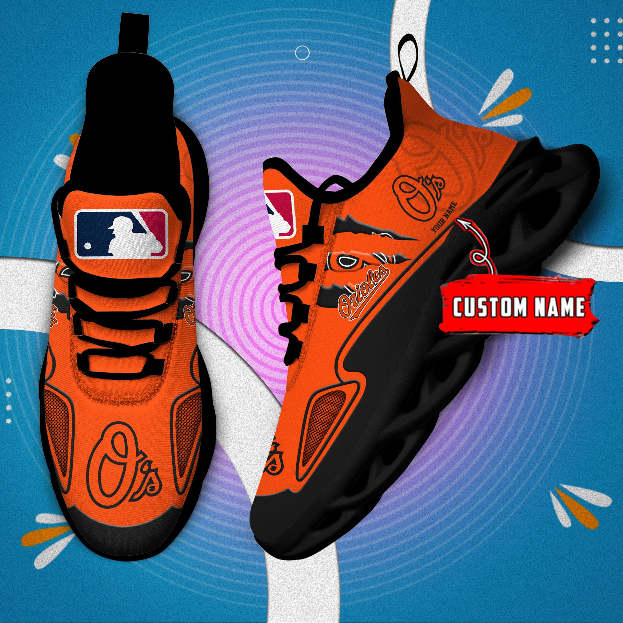 Personalized Baltimore Orioles Max Soul Shoes Sneakers for Men And Women – MLB Baseball Fan Shoes, Team Sneakers - Image 3