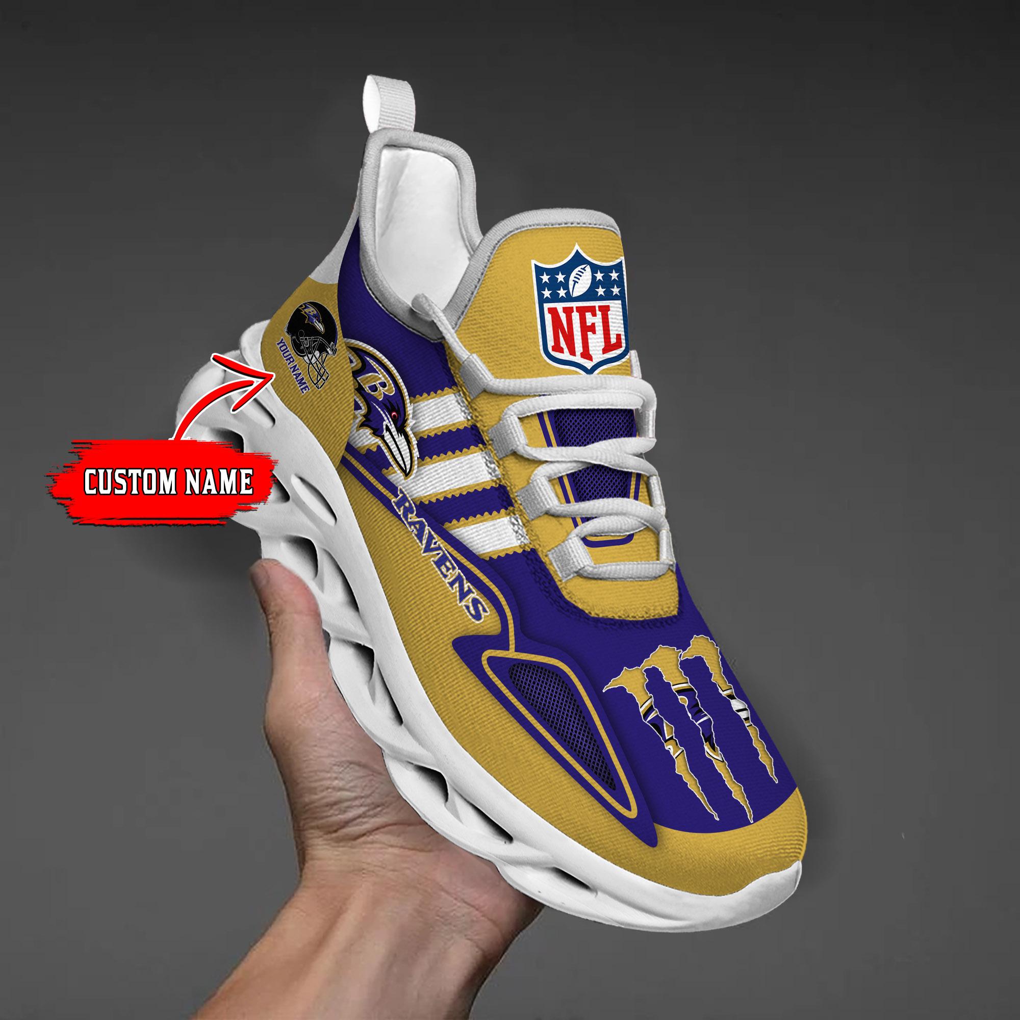 Personalized Baltimore Ravens Max Soul Shoes Sneakers for Men And Women – NFL Football Fan Shoes, Team Sneakers