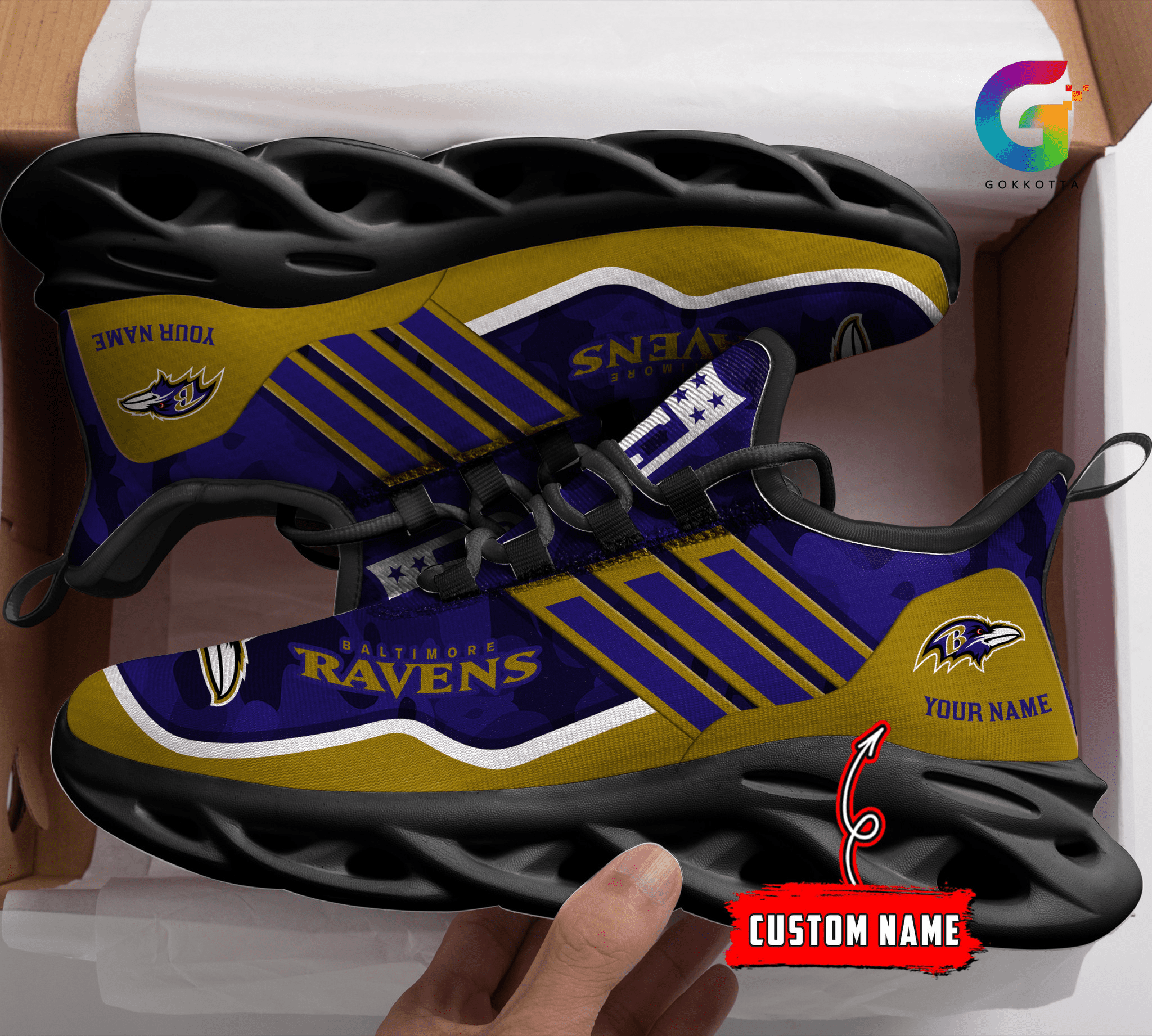 Personalized Baltimore Ravens Max Soul Shoes Sneakers for Men And Women – NFL Football Fan Shoes, Team Sneakers - Image 4