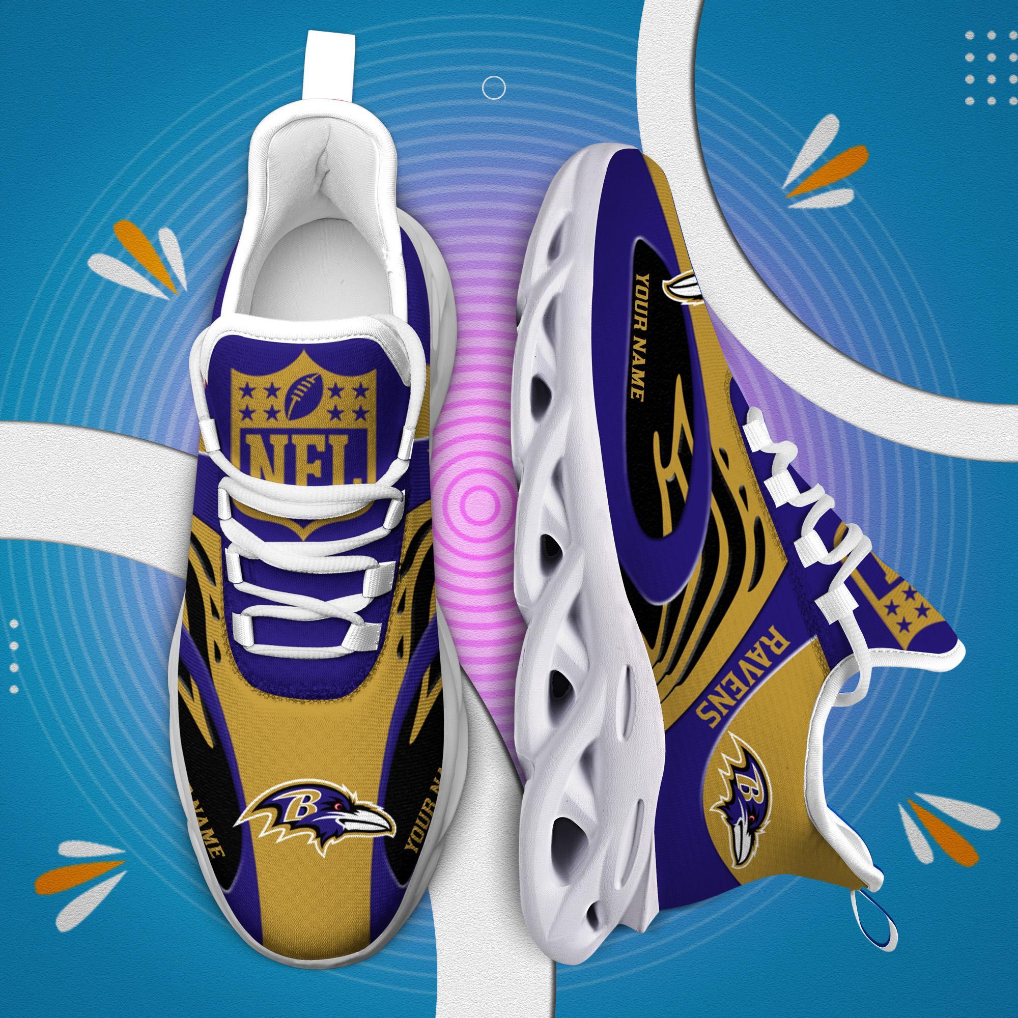 Personalized Baltimore Ravens Max Soul Shoes Sneakers for Men And Women – NFL Football Fan Shoes, Team Sneakers