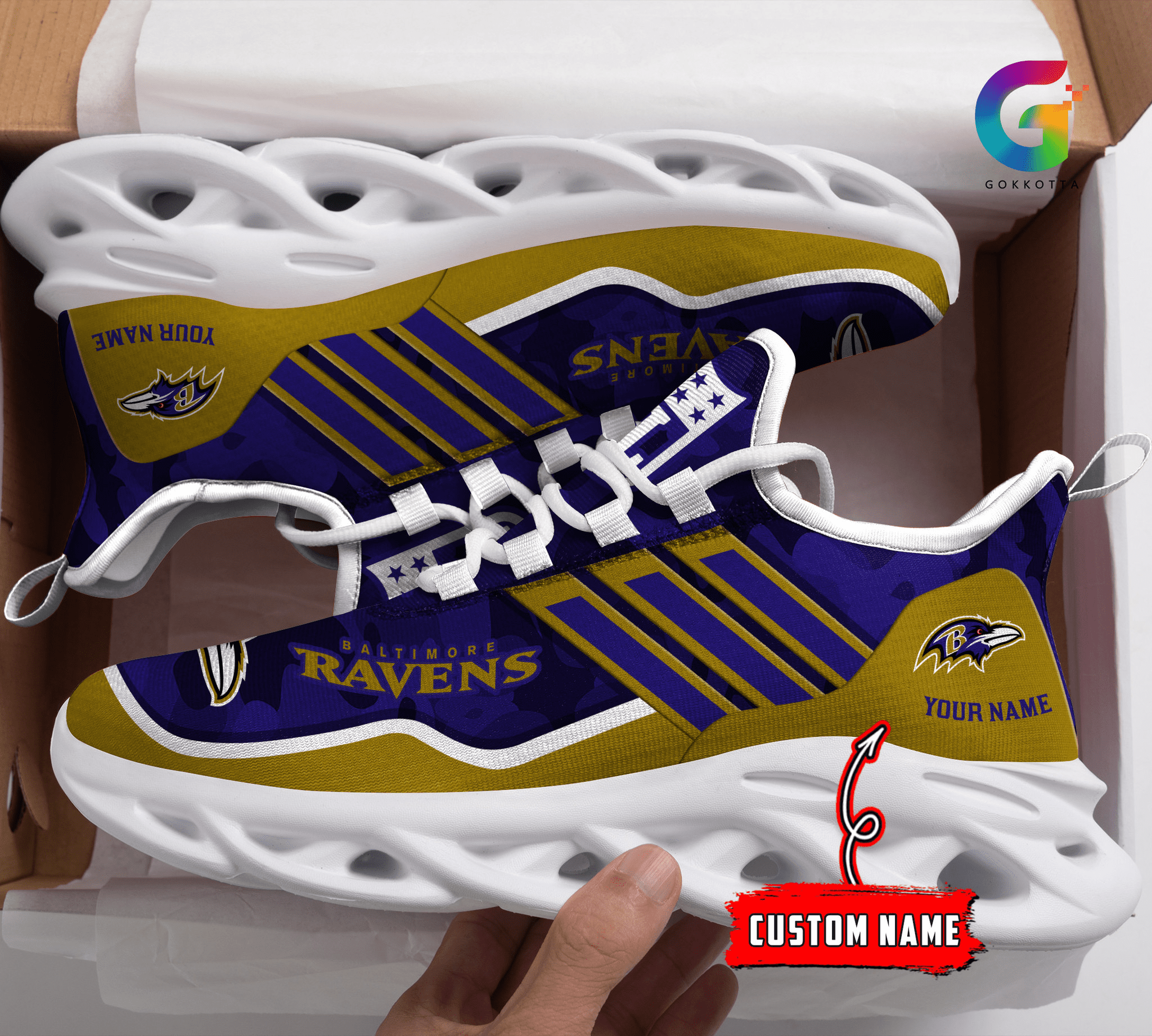 Personalized Baltimore Ravens Max Soul Shoes Sneakers for Men And Women – NFL Football Fan Shoes, Team Sneakers - Image 3