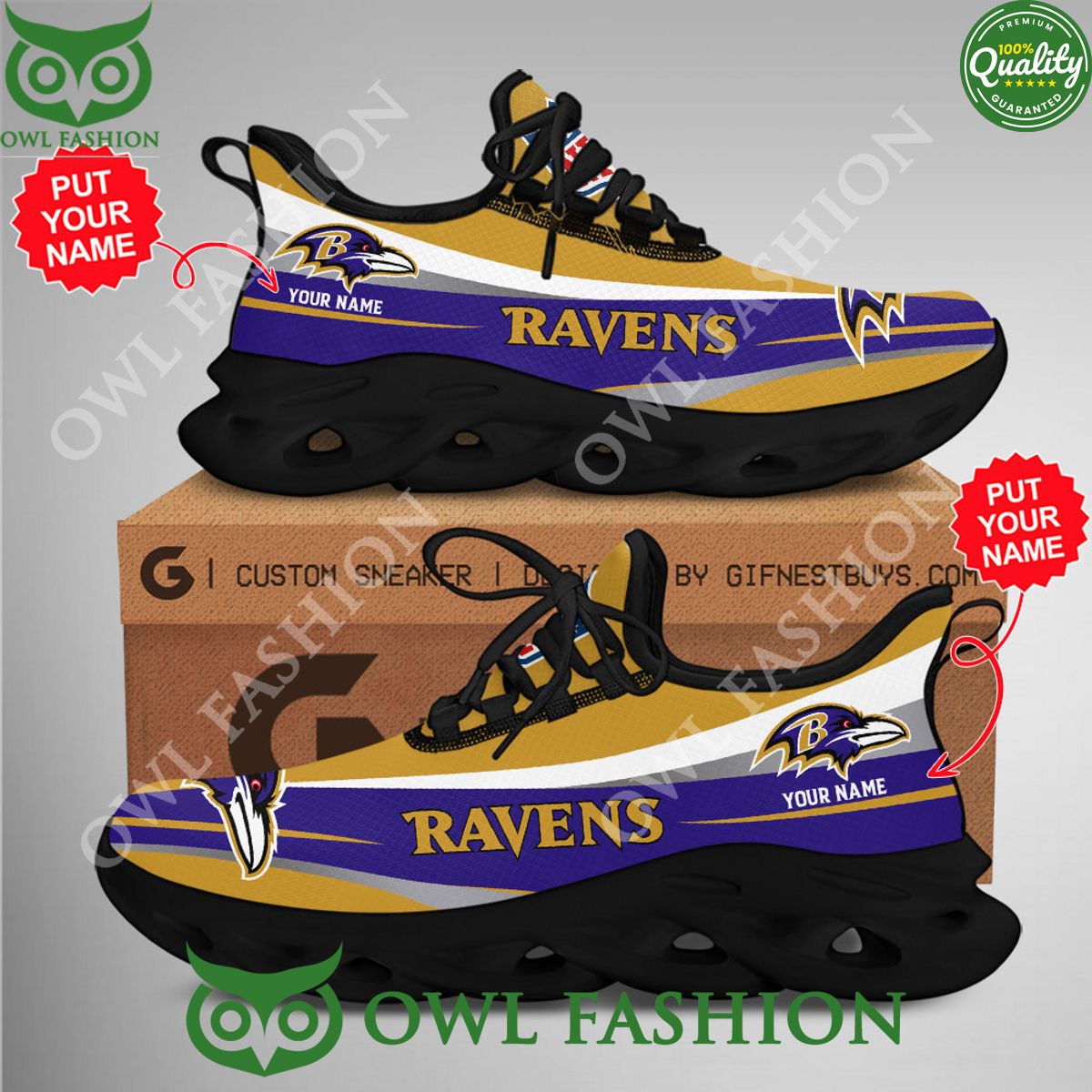 Personalized Baltimore Ravens Max Soul Shoes Sneakers for Men And Women – NFL Football Fan Shoes, Team Sneakers