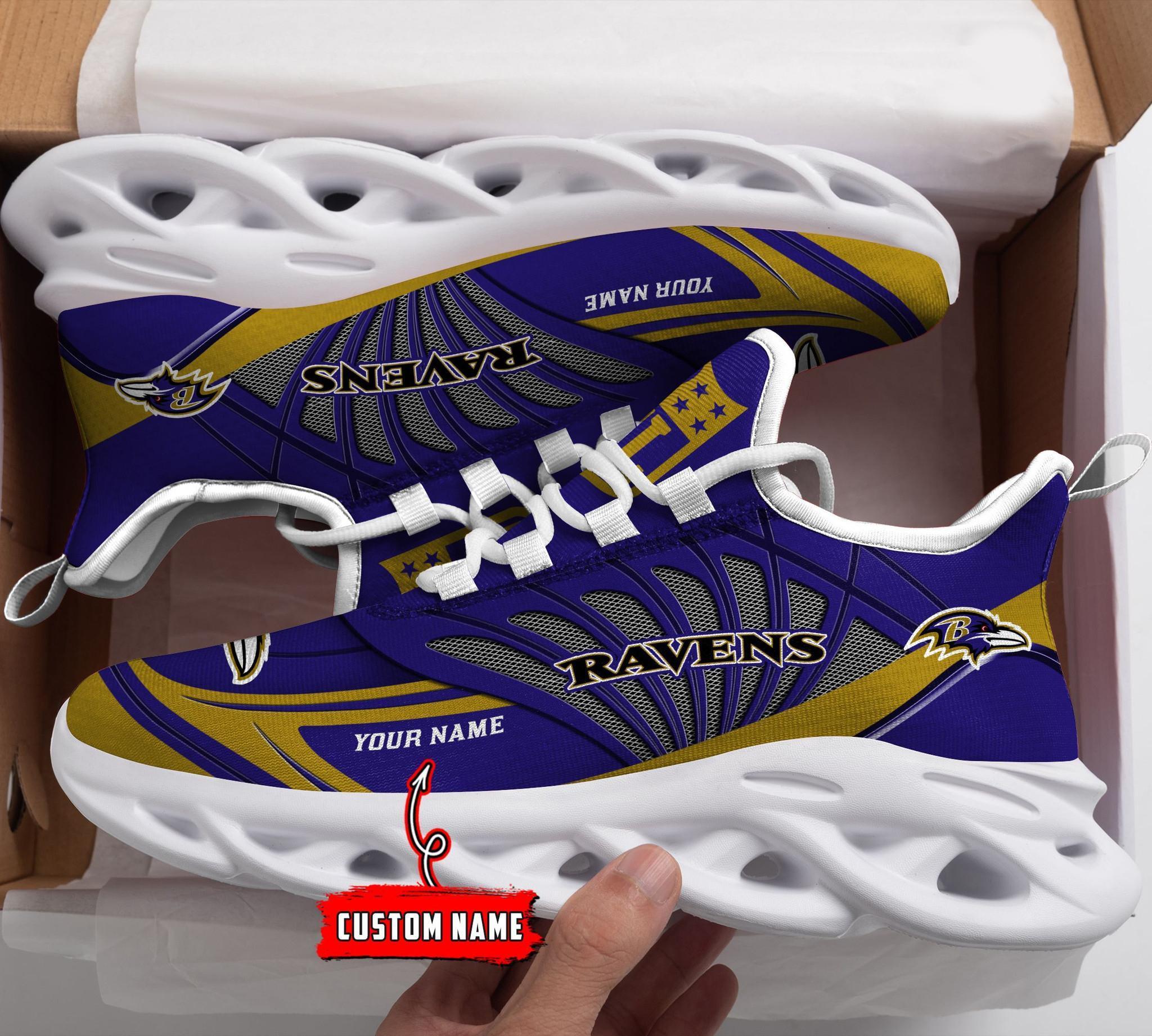 Personalized Baltimore Ravens Max Soul Shoes Sneakers for Men And Women – NFL Football Fan Shoes, Team Sneakers