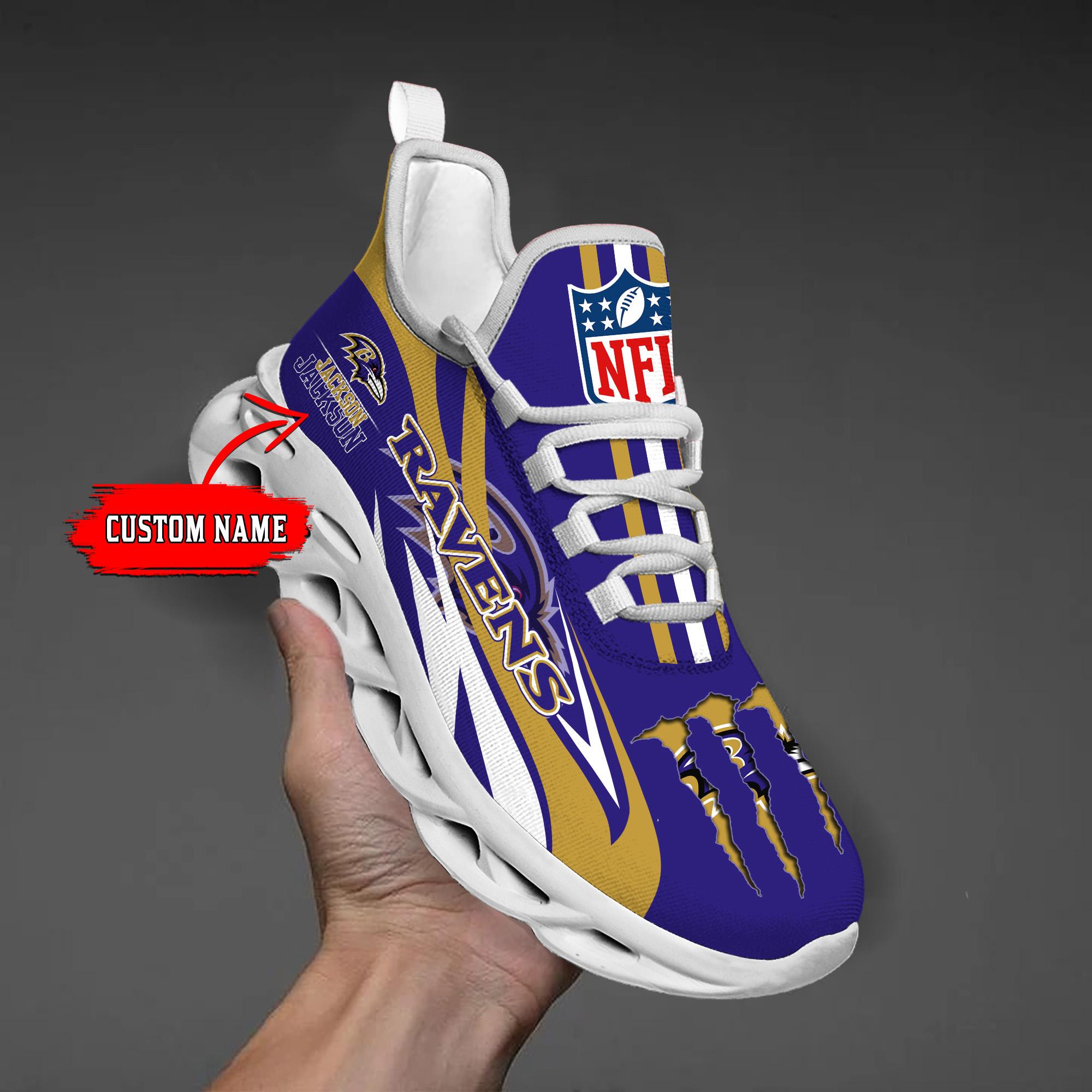 Personalized Baltimore Ravens Max Soul Shoes Sneakers for Men And Women – NFL Football Fan Shoes, Team Sneakers