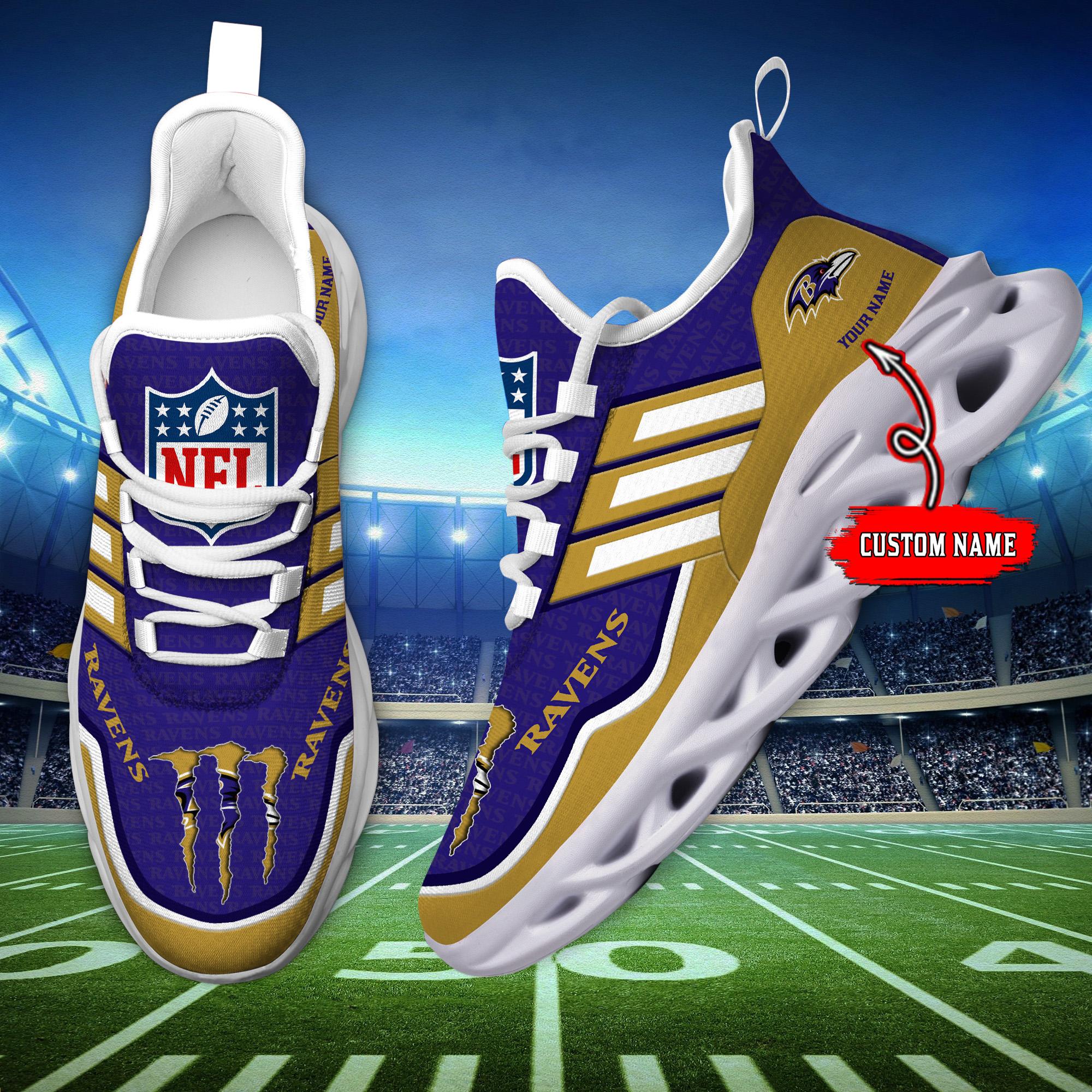 Personalized Baltimore Ravens Max Soul Shoes Sneakers for Men And Women – NFL Football Fan Shoes, Team Sneakers