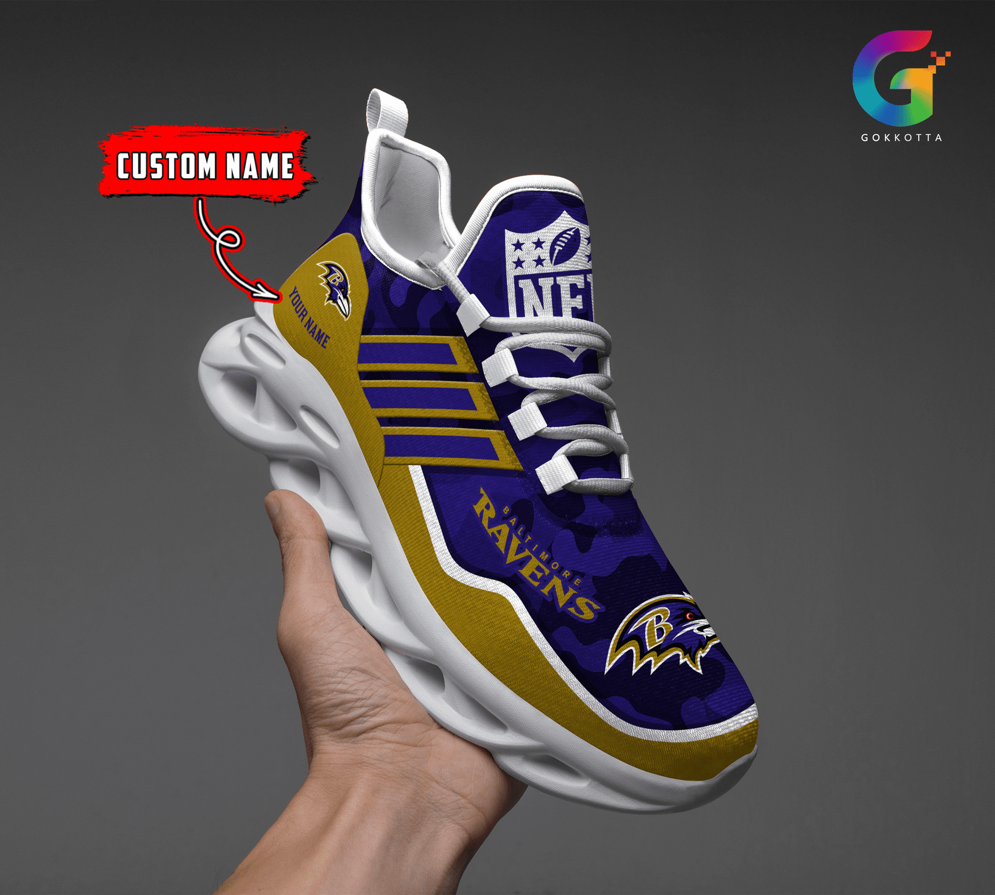 Personalized Baltimore Ravens Max Soul Shoes Sneakers for Men And Women – NFL Football Fan Shoes, Team Sneakers - Image 6