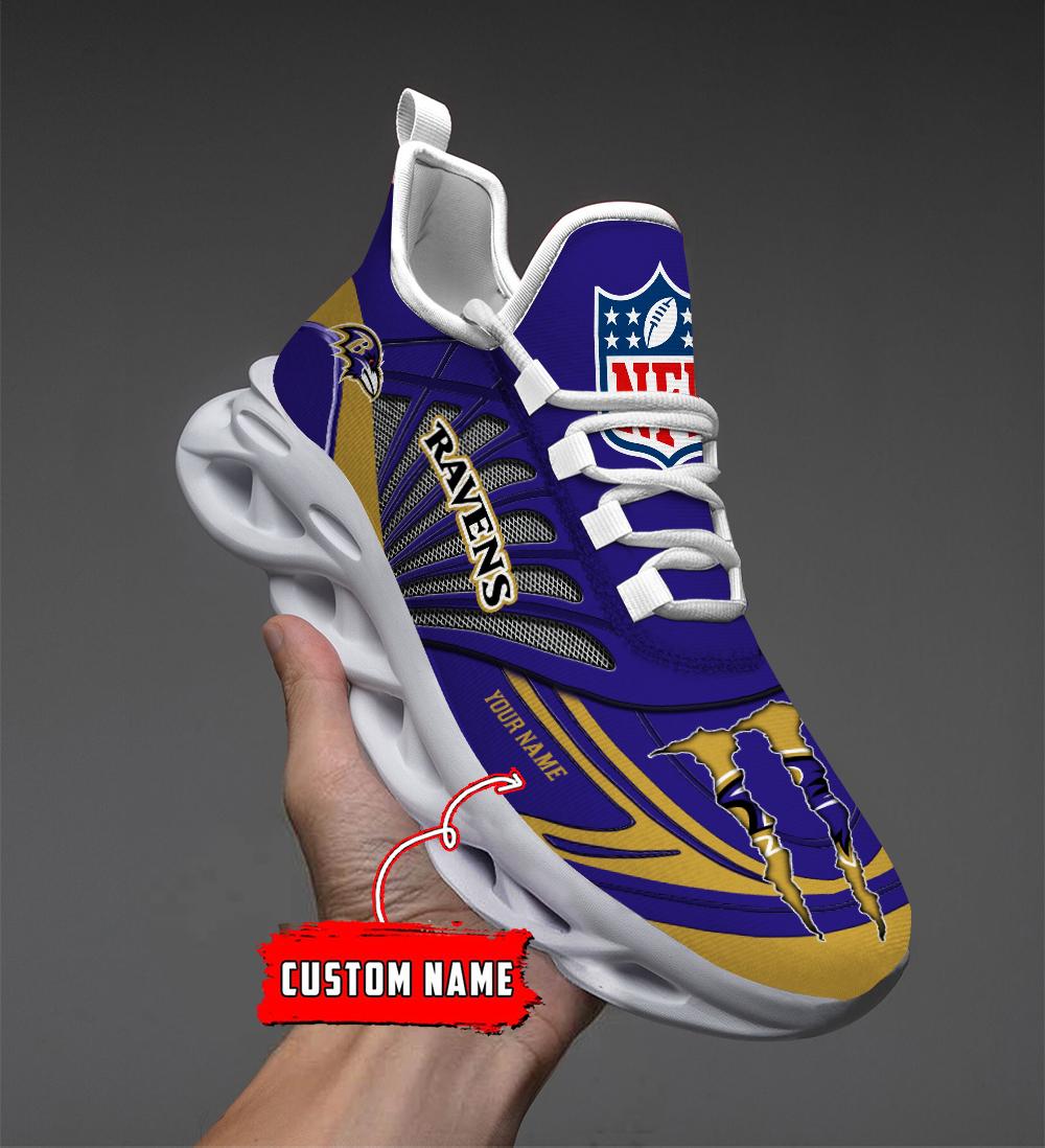 Personalized Baltimore Ravens Max Soul Shoes Sneakers for Men And Women – NFL Football Fan Shoes, Team Sneakers