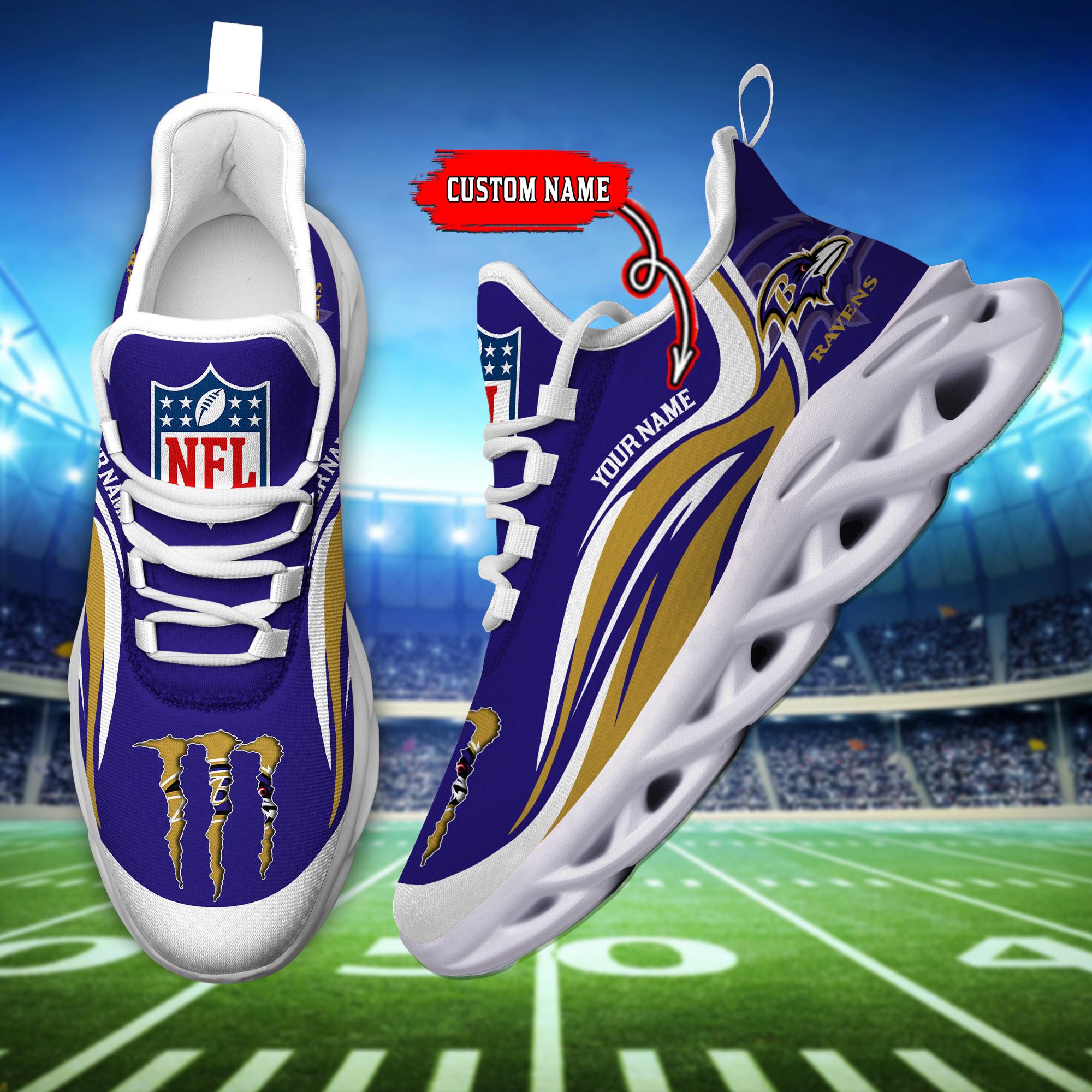 Personalized Baltimore Ravens Max Soul Shoes Sneakers for Men And Women – NFL Football Fan Shoes, Team Sneakers
