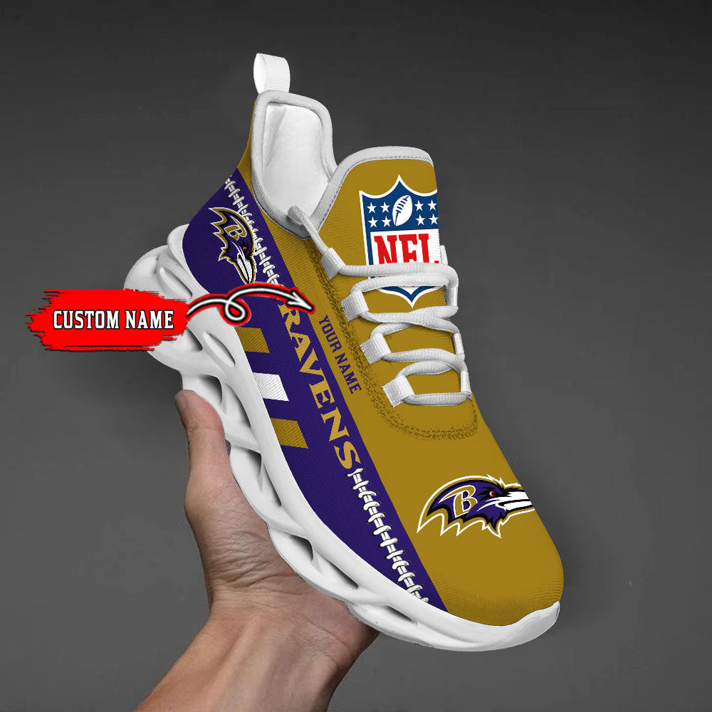 Personalized Baltimore Ravens Max Soul Shoes Sneakers for Men And Women – NFL Football Fan Shoes, Team Sneakers