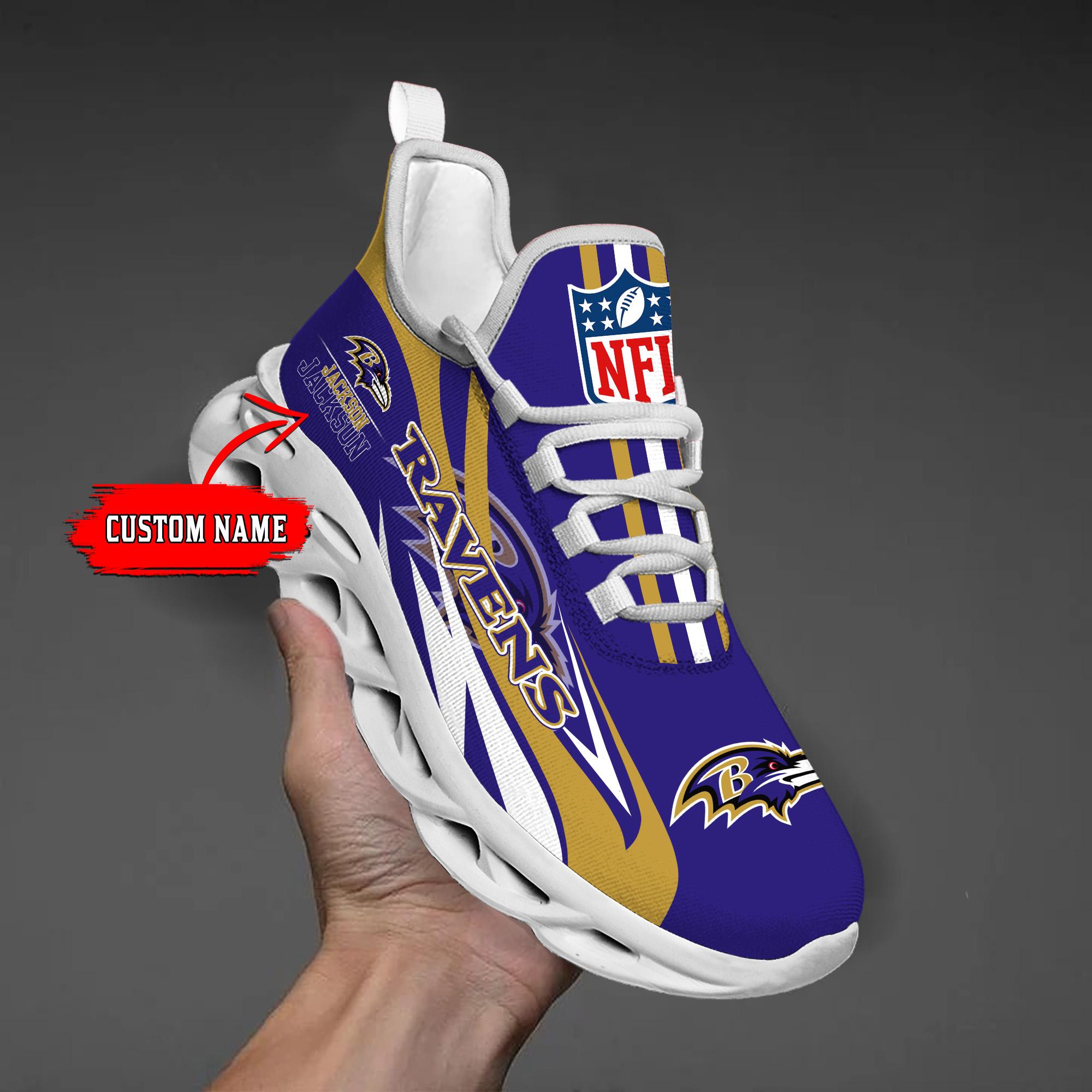 Personalized Baltimore Ravens Max Soul Shoes Sneakers for Men And Women – NFL Football Fan Shoes, Team Sneakers