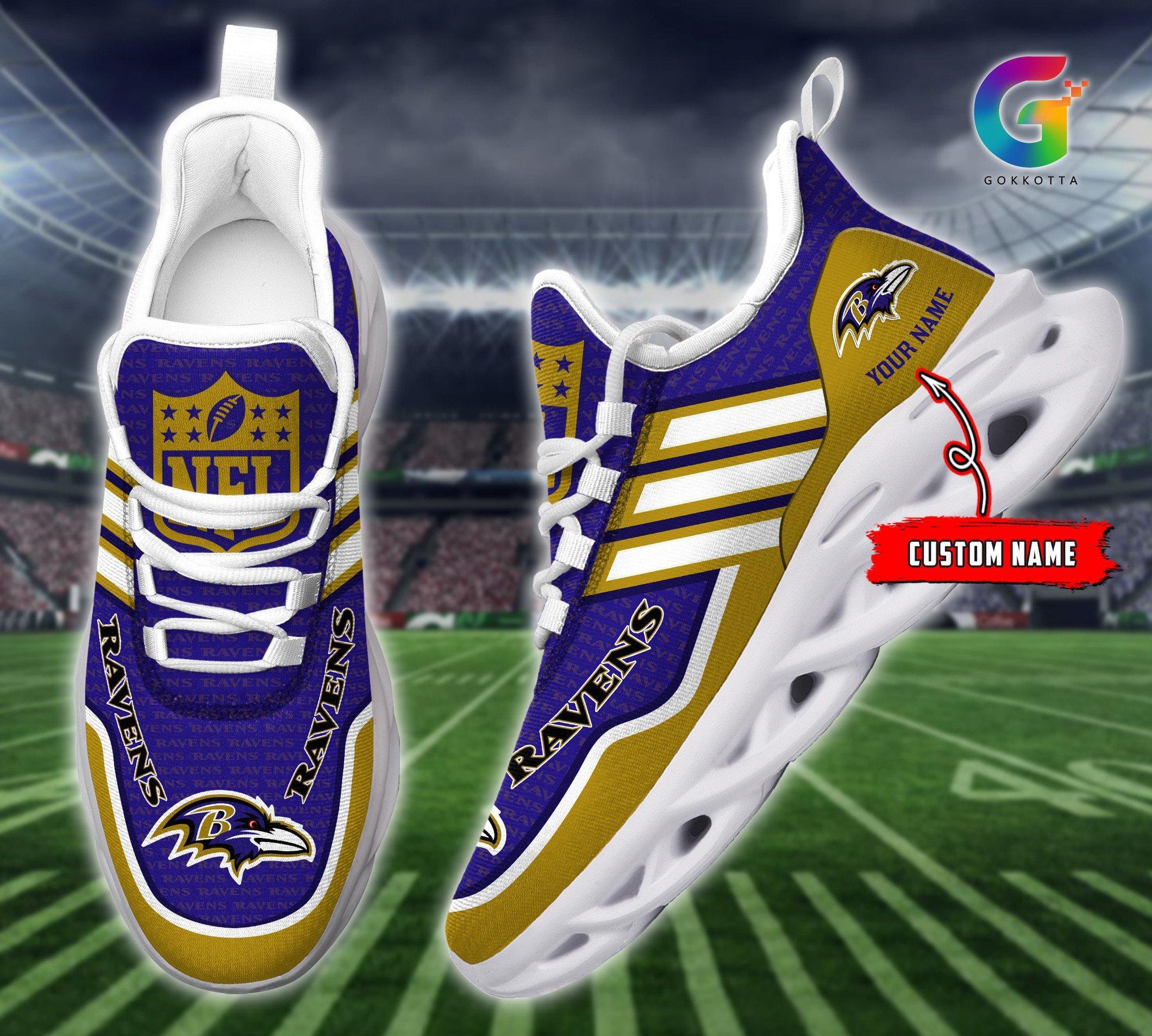 Personalized Baltimore Ravens Max Soul Shoes Sneakers for Men And Women – NFL Football Fan Shoes, Team Sneakers