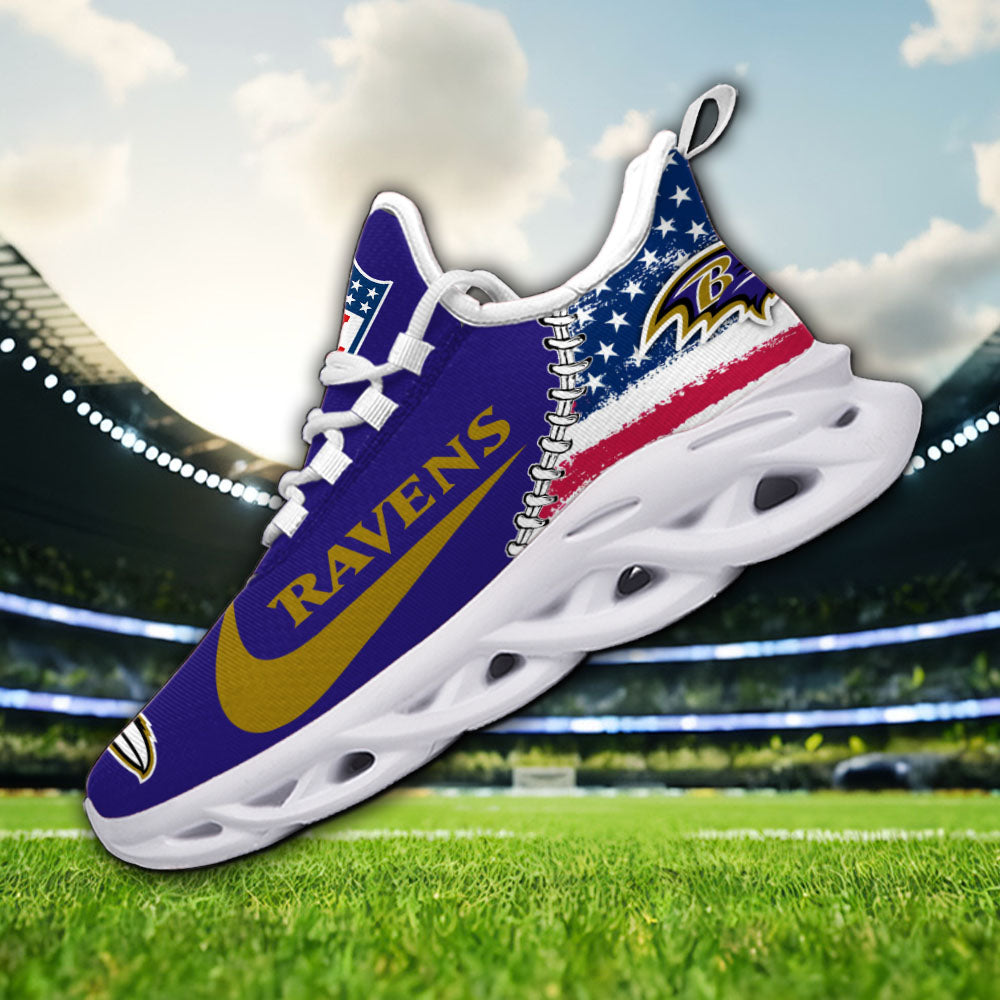 Personalized Baltimore Ravens NFL Max Soul Shoes Sneakers for Men And Women – NFL Football Fan Shoes, Team Sneakers