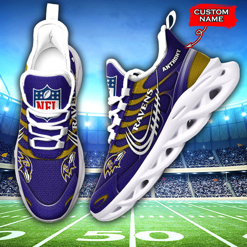 Personalized Baltimore Ravens NFL Max Soul Shoes Sneakers for Men And Women – NFL Football Fan Shoes, Team Sneakers