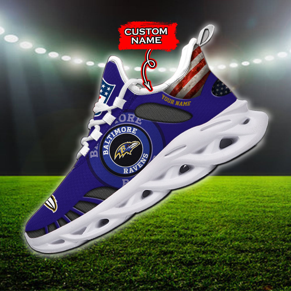 Personalized Baltimore Ravens NFL Max Soul Shoes Sneakers for Men And Women – NFL Football Fan Shoes, Team Sneakers