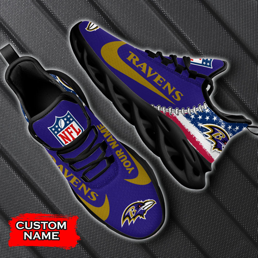 Personalized Baltimore Ravens NFL Max Soul Shoes Sneakers for Men And Women – NFL Football Fan Shoes, Team Sneakers - Image 5