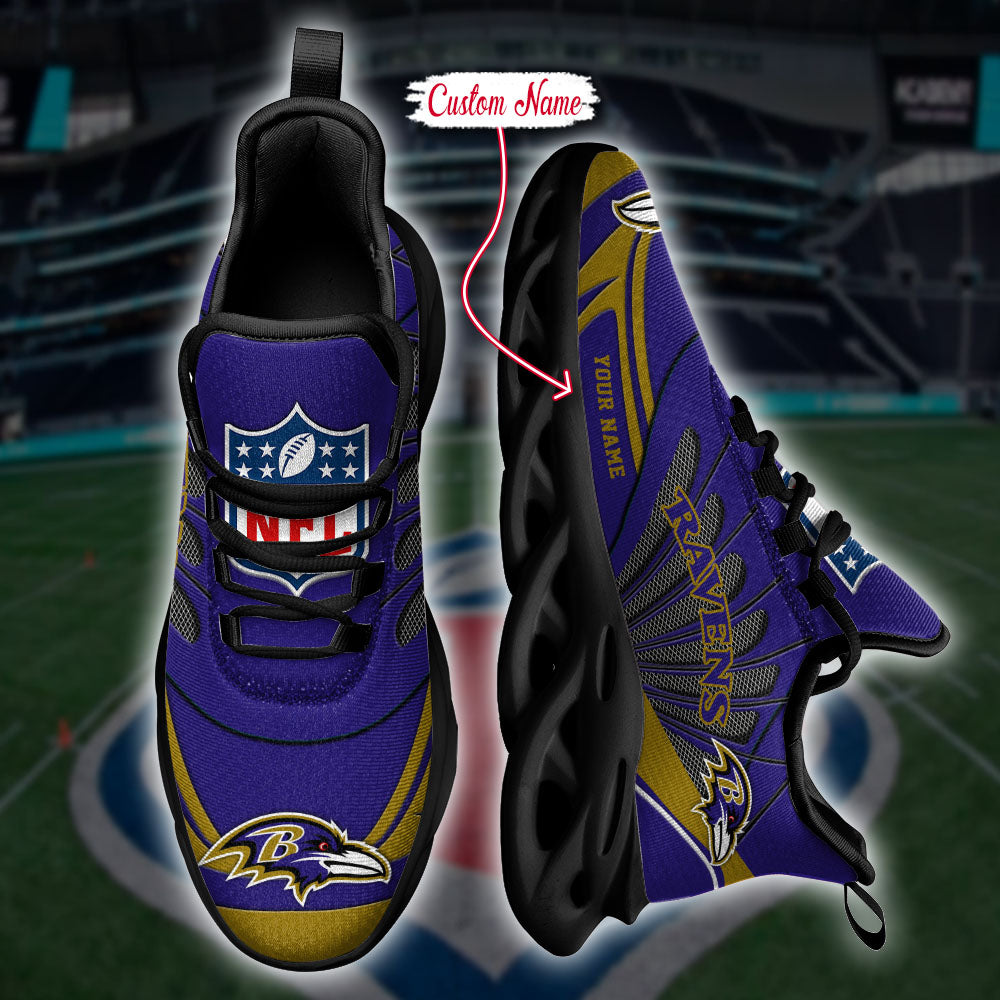 Personalized Baltimore Ravens NFL Max Soul Shoes Sneakers for Men And Women – NFL Football Fan Shoes, Team Sneakers - Image 4