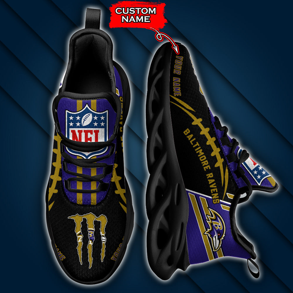 Personalized Baltimore Ravens NFL Max Soul Shoes Sneakers for Men And Women – NFL Football Fan Shoes, Team Sneakers - Image 4