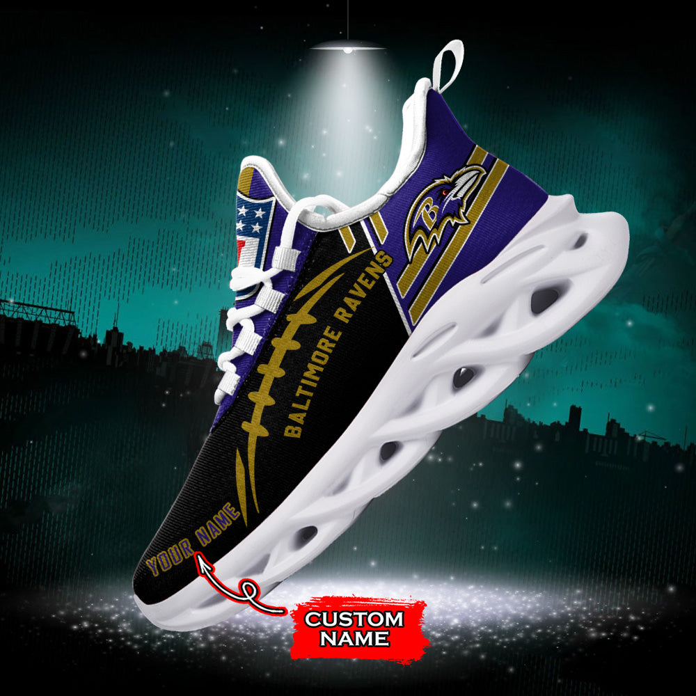 Personalized Baltimore Ravens NFL Max Soul Shoes Sneakers for Men And Women – NFL Football Fan Shoes, Team Sneakers