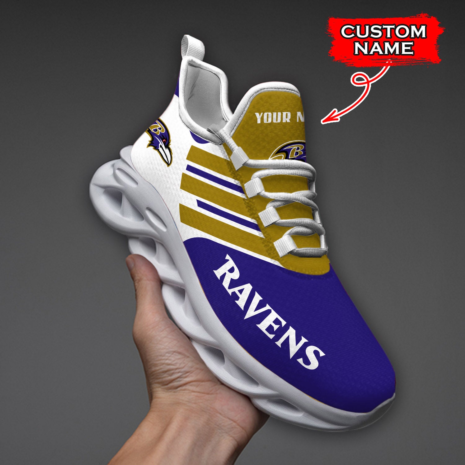 Personalized Baltimore Ravens NFL Max Soul Shoes Sneakers for Men And Women – NFL Football Fan Shoes, Team Sneakers