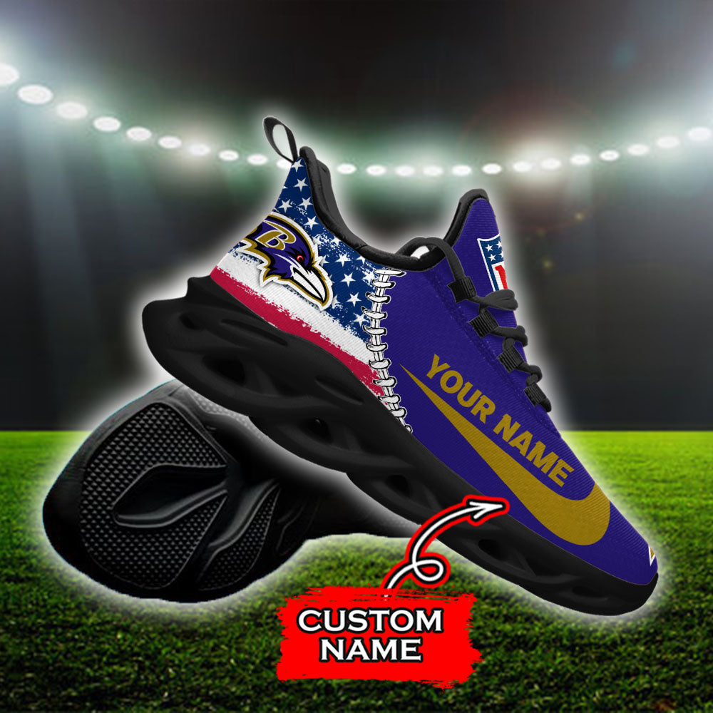 Personalized Baltimore Ravens NFL Max Soul Shoes Sneakers for Men And Women – NFL Football Fan Shoes, Team Sneakers - Image 4