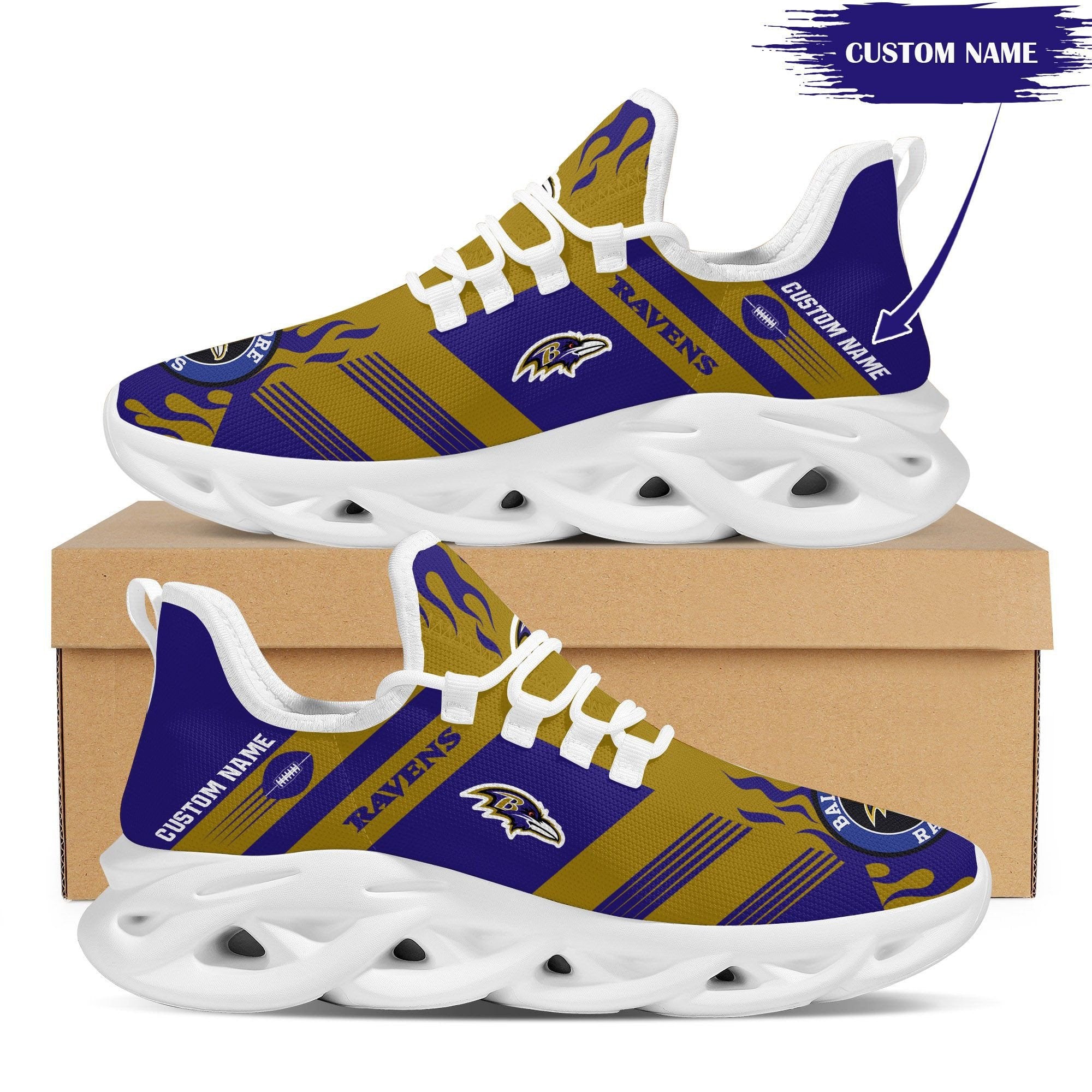 Personalized Baltimore Ravens NFL Max Soul Shoes Sneakers for Men And Women – NFL Football Fan Shoes, Team Sneakers