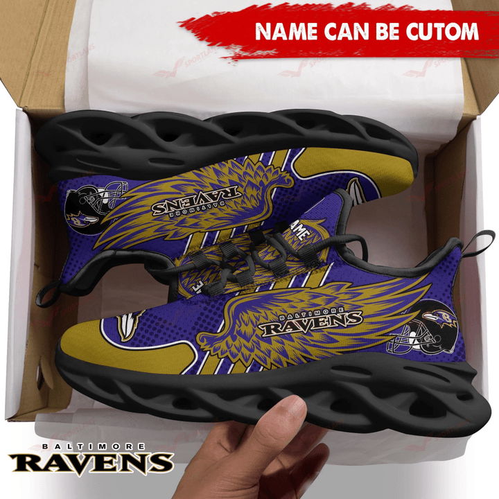Personalized Baltimore Ravens NFL Max Soul Shoes Sneakers for Men And Women – NFL Football Fan Shoes, Team Sneakers - Image 4