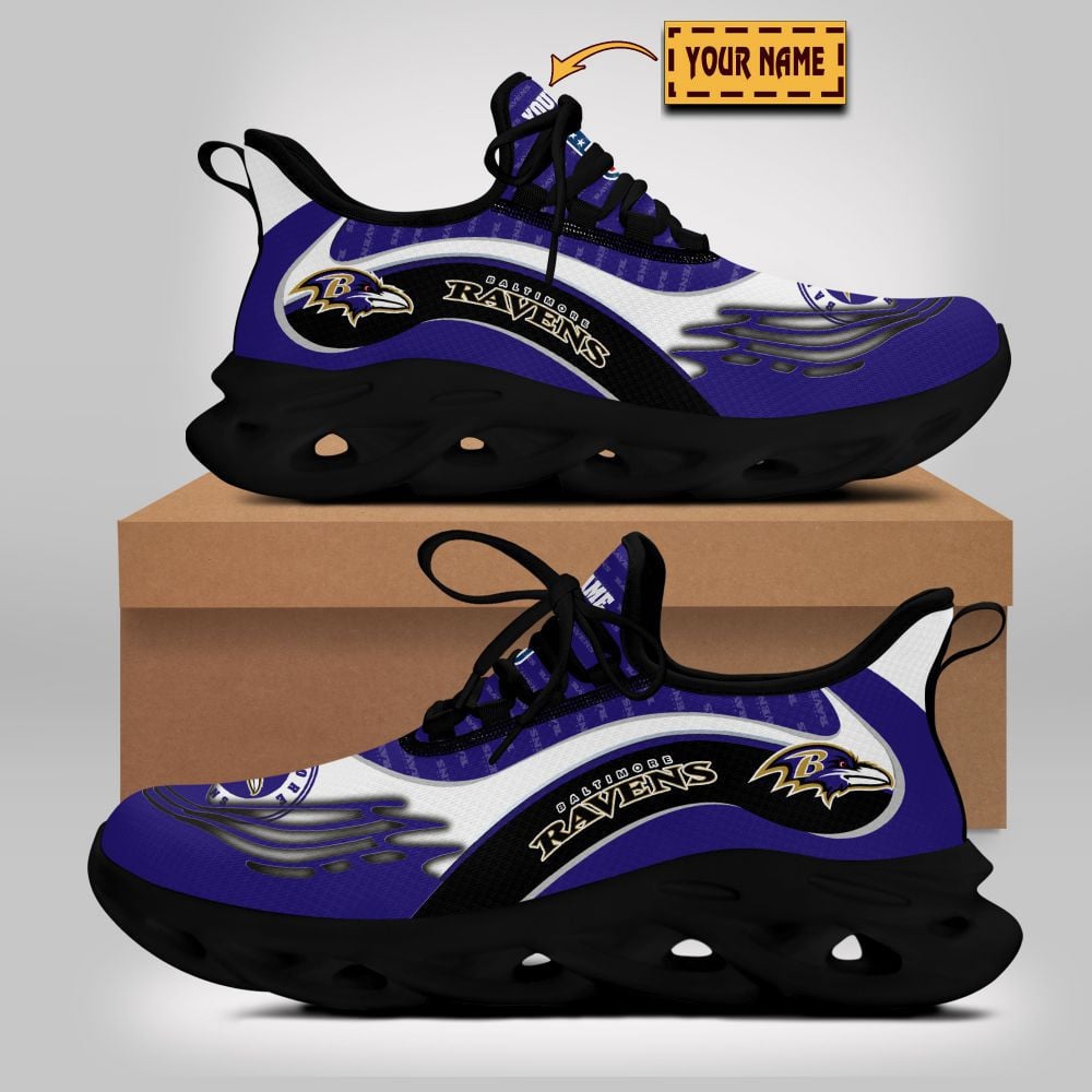 Personalized Baltimore Ravens NFL Max Soul Shoes Sneakers for Men And Women – NFL Football Fan Shoes, Team Sneakers