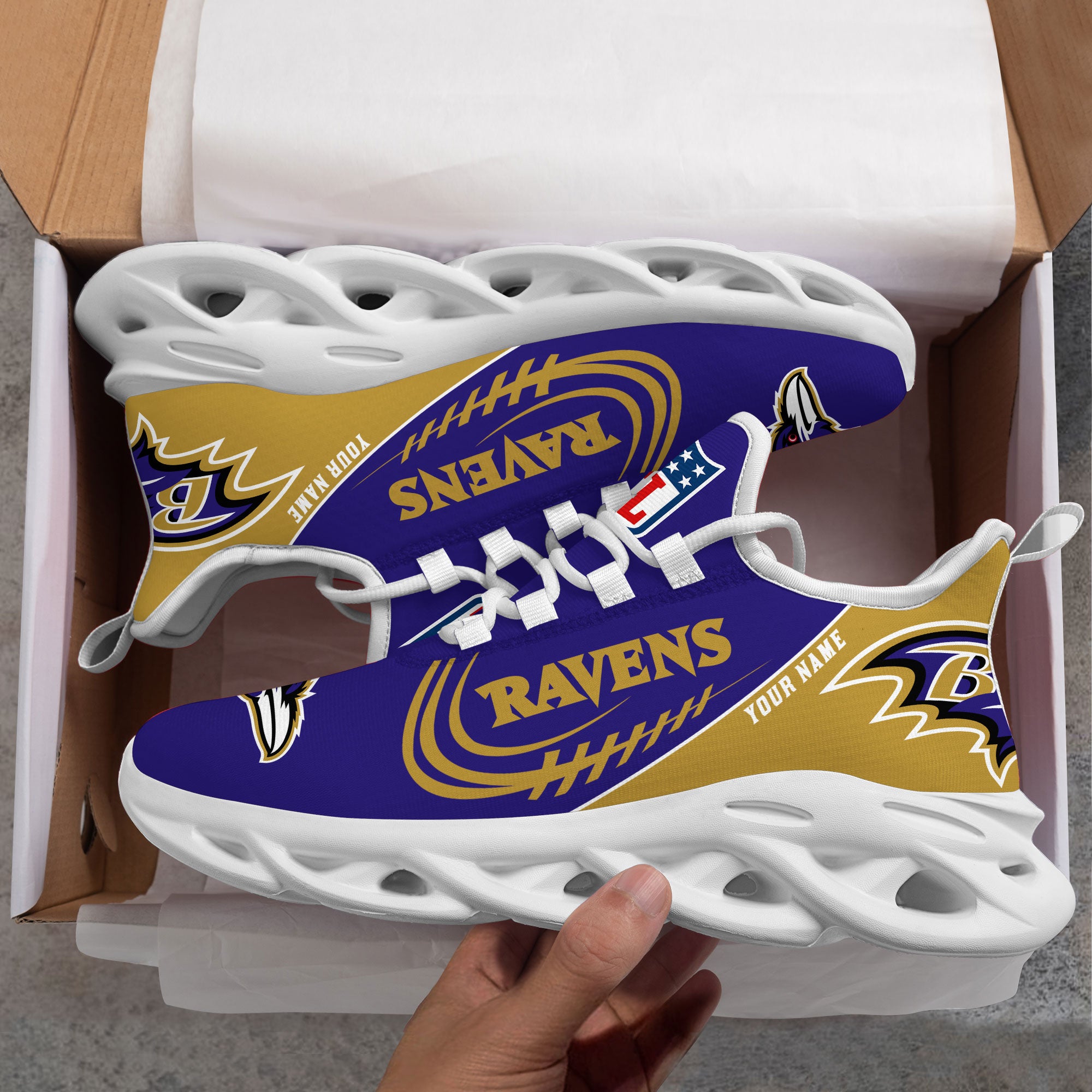 Personalized Baltimore Ravens NFL Max Soul Shoes Sneakers for Men And Women – NFL Football Fan Shoes, Team Sneakers - Image 4