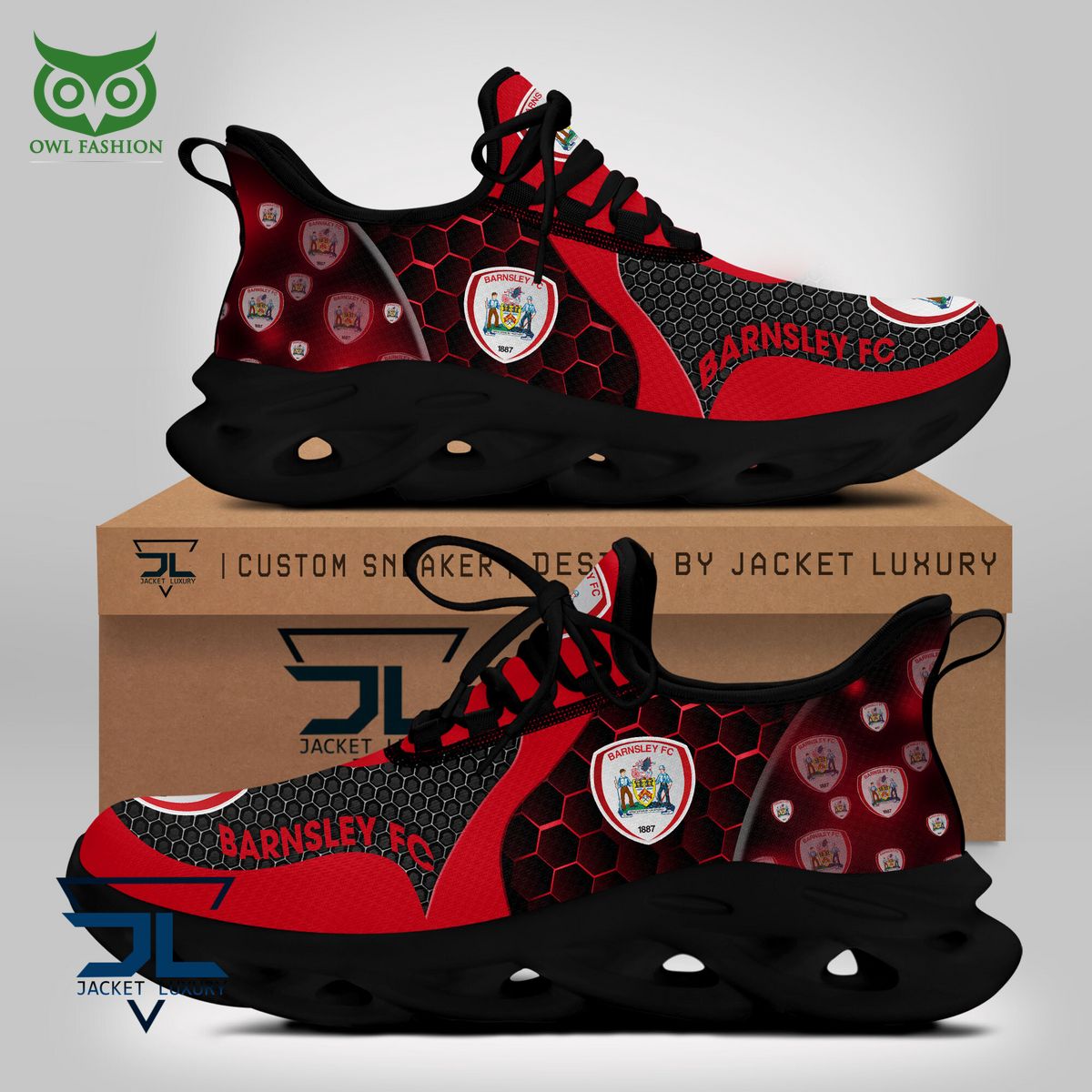 Personalized Barnsley FC Max Soul Shoes Sneakers for Men And Women – Soccer Fan Shoes, Team Sneakers - Image 4