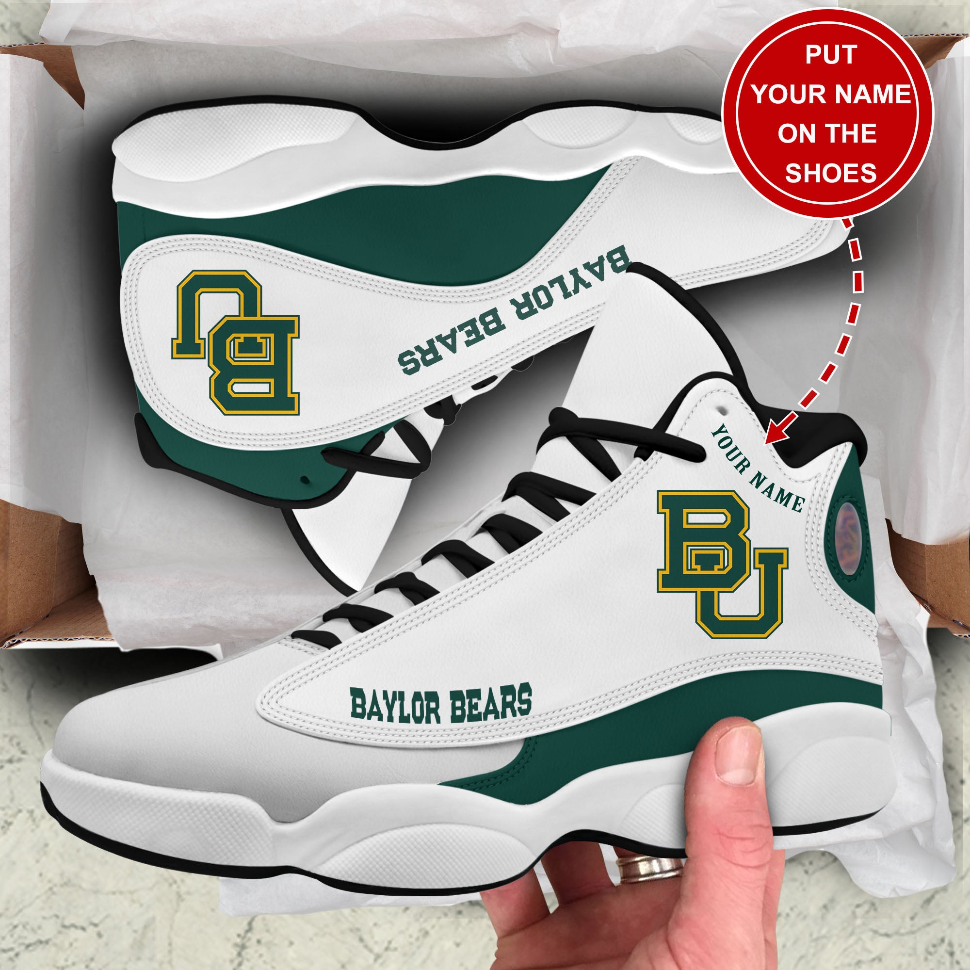 Personalized Baylor Bears JD13 Sneakers Shoes for Men & Women | Custom Fan Gift