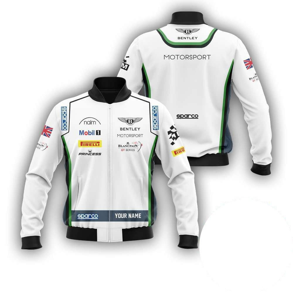 Personalized Bentley Motorsport Racing Sparco Bomber Jacket | Motorsport Racing Jacket for Men & Women | Racing Fan Gift