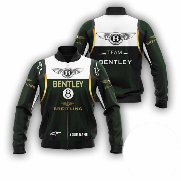 Personalized Bentley Racing Breitling Bomber Jacket | Motorsport Racing Jacket for Men & Women | Racing Fan Gift
