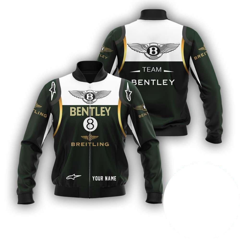 Personalized Bentley Racing Breitling Bomber Jacket | Motorsport Racing Jacket for Men & Women | Racing Fan Gift