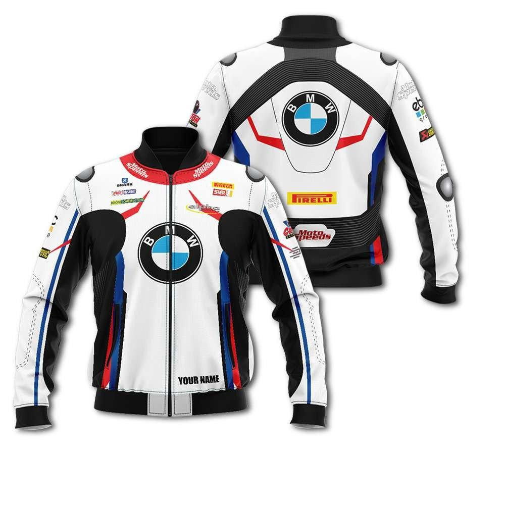 Personalized BMW Racing Pirelli Motospeeds Bomber Jacket | Motorsport Racing Jacket for Men & Women | Racing Fan Gift