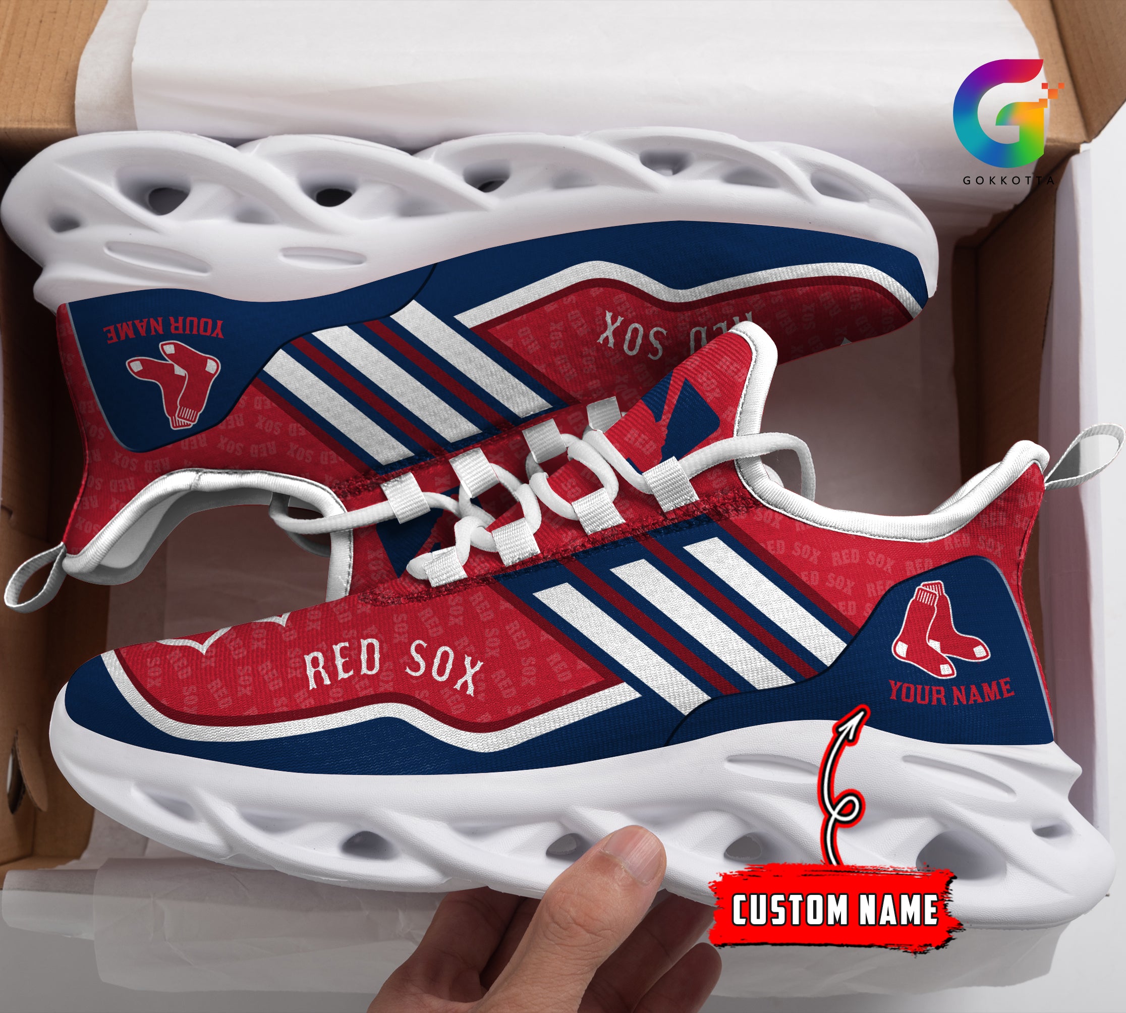 Personalized Boston Red Sox MLB Max Soul Shoes Sneakers for Men And Women – MLB Baseball Fan Shoes, Team Sneakers - Image 3