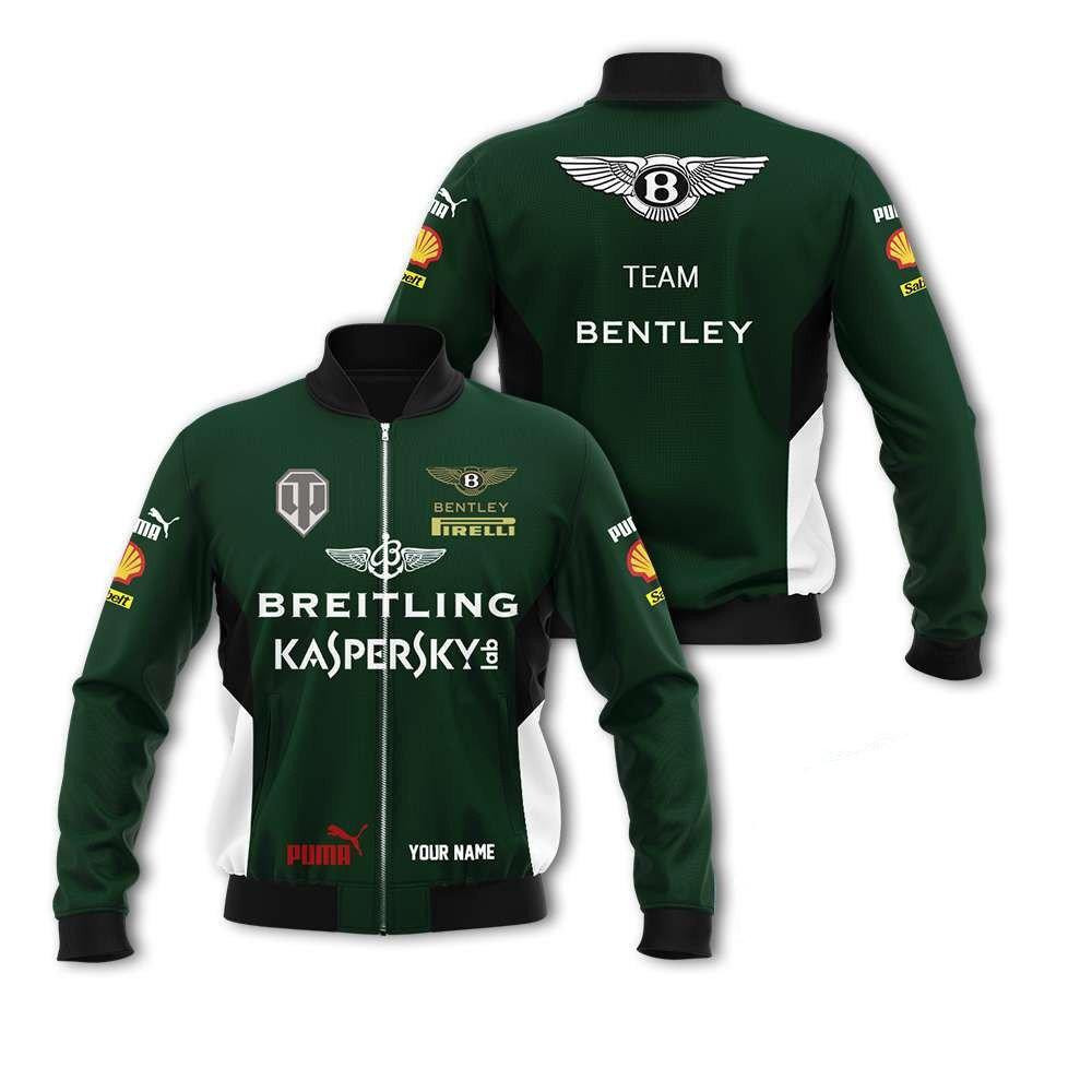Personalized Breitling Kaspersky Bentley Racing Bomber Jacket | Motorsport Racing Jacket for Men & Women | Racing Fan Gift