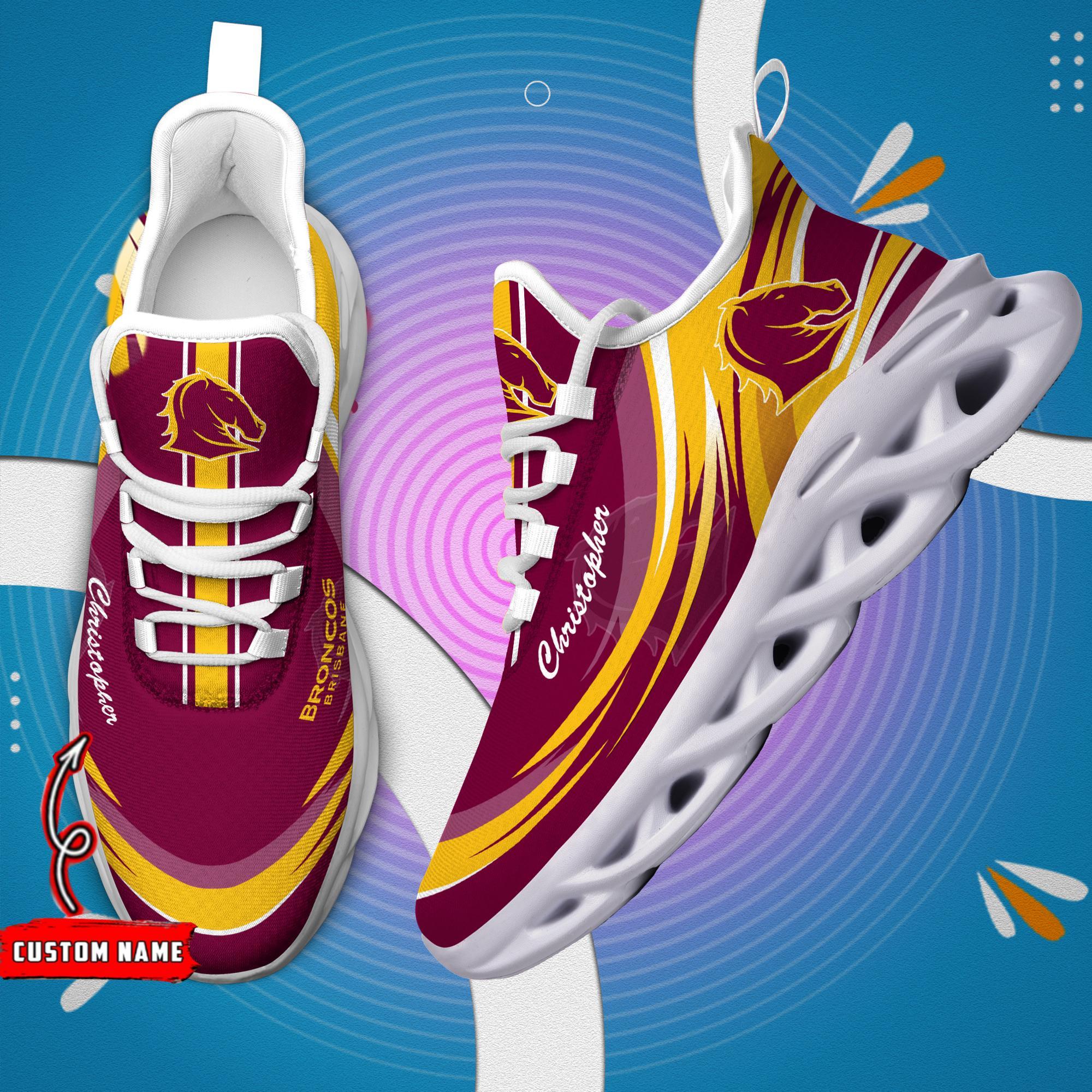 Personalized Brisbane Broncos Max Soul Shoes Sneakers for Men And Women – NFL Football Fan Shoes, Team Sneakers